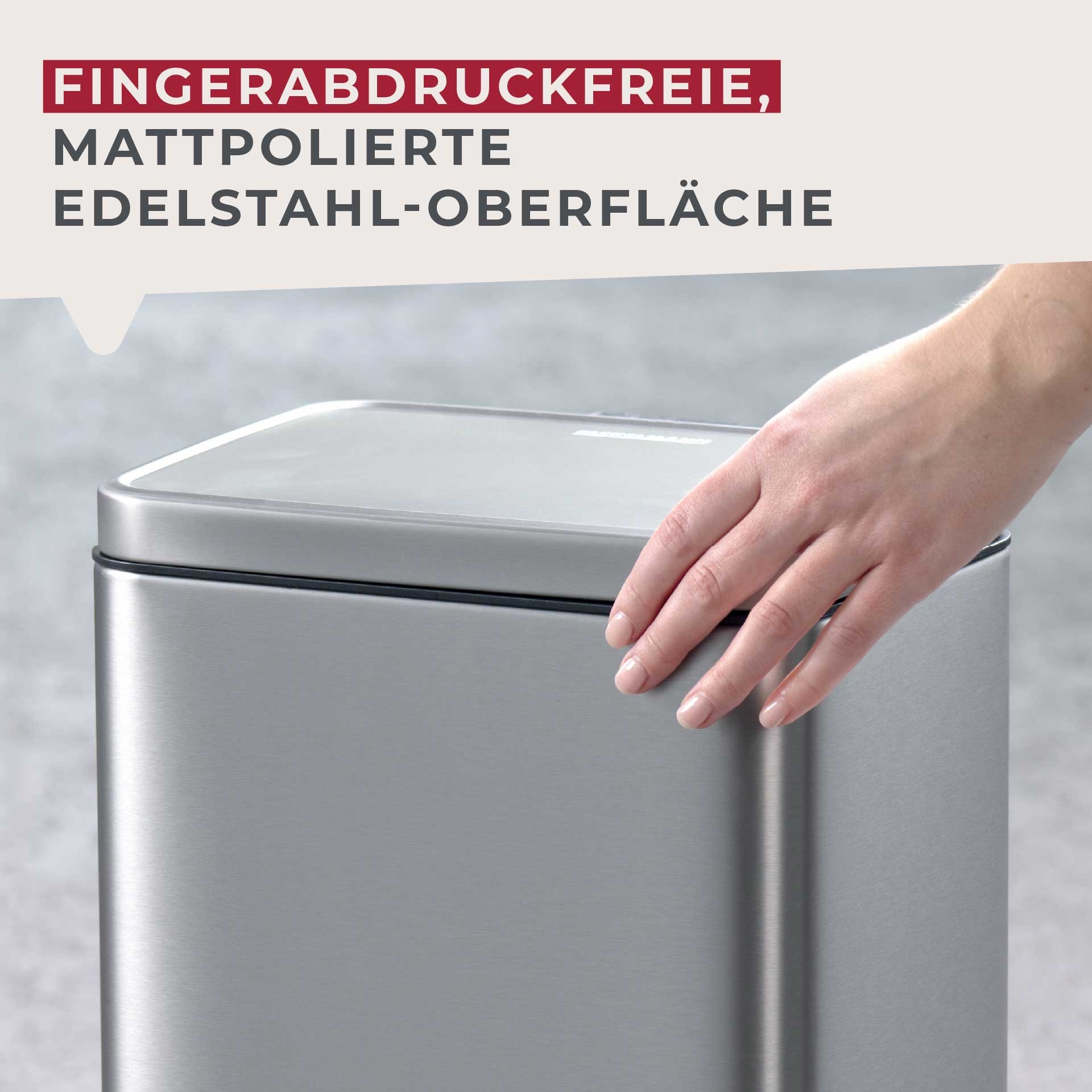 FACKELMANN Mülleimer »CHICAGO, Pedal-Abfalleimer 30L« 1 Behälter fingerabdruckfrei, mit stabilem Pedal & Inneneimer, gedämpfter Deckel