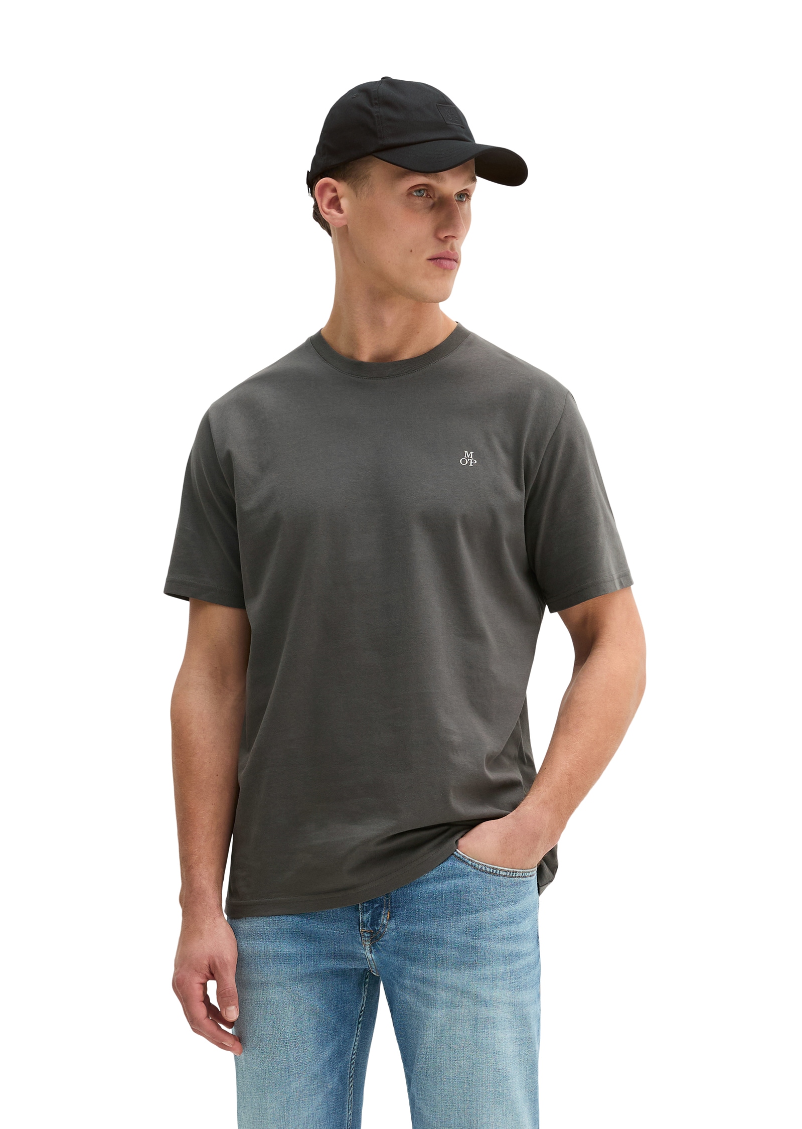 Marc O'Polo T-Shirt Logo-T-Shirt aus Bio-Baumwolle