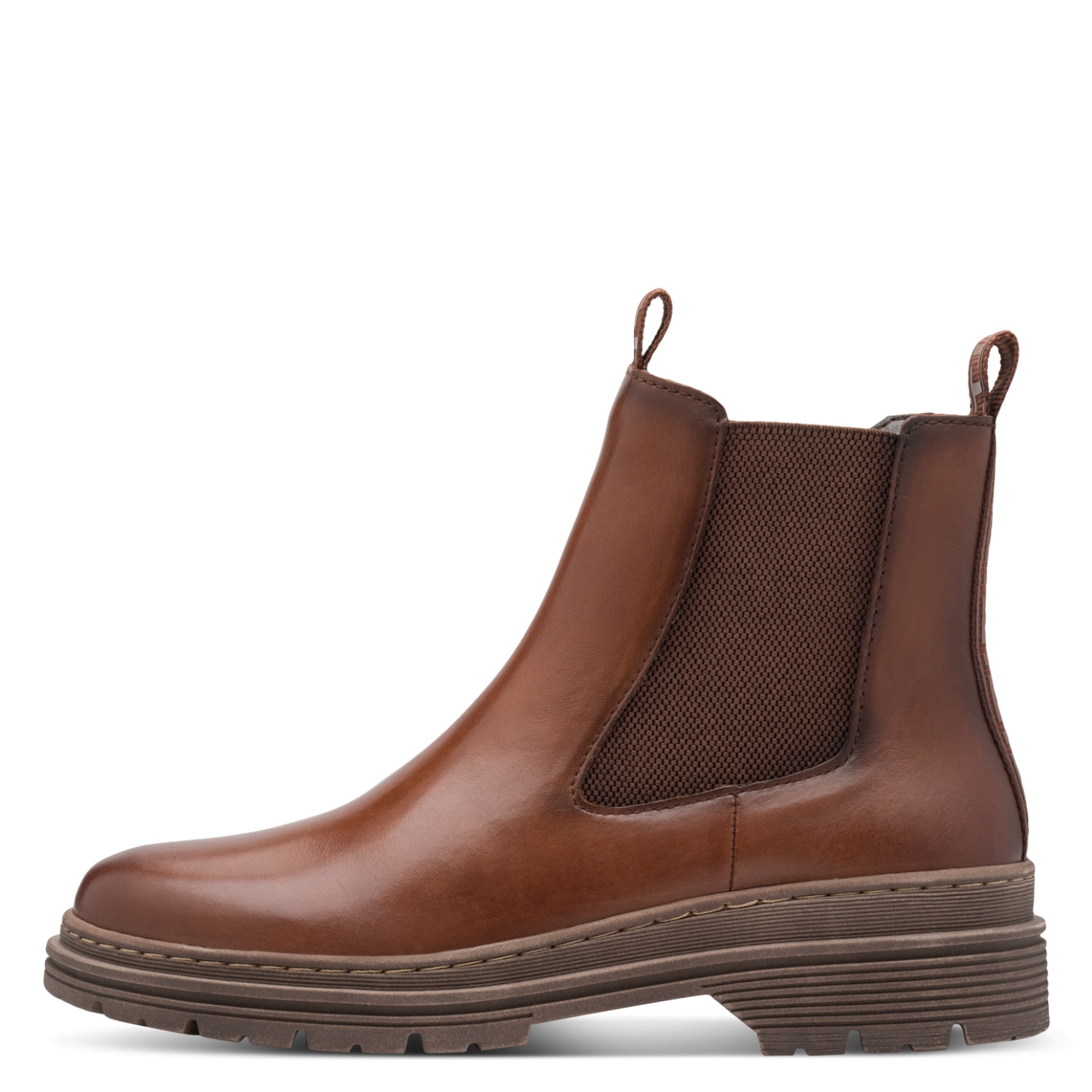Tamaris Chelseaboots  Blockabsatz, Stiefelette mit Stretcheinsatz an der Außenseite