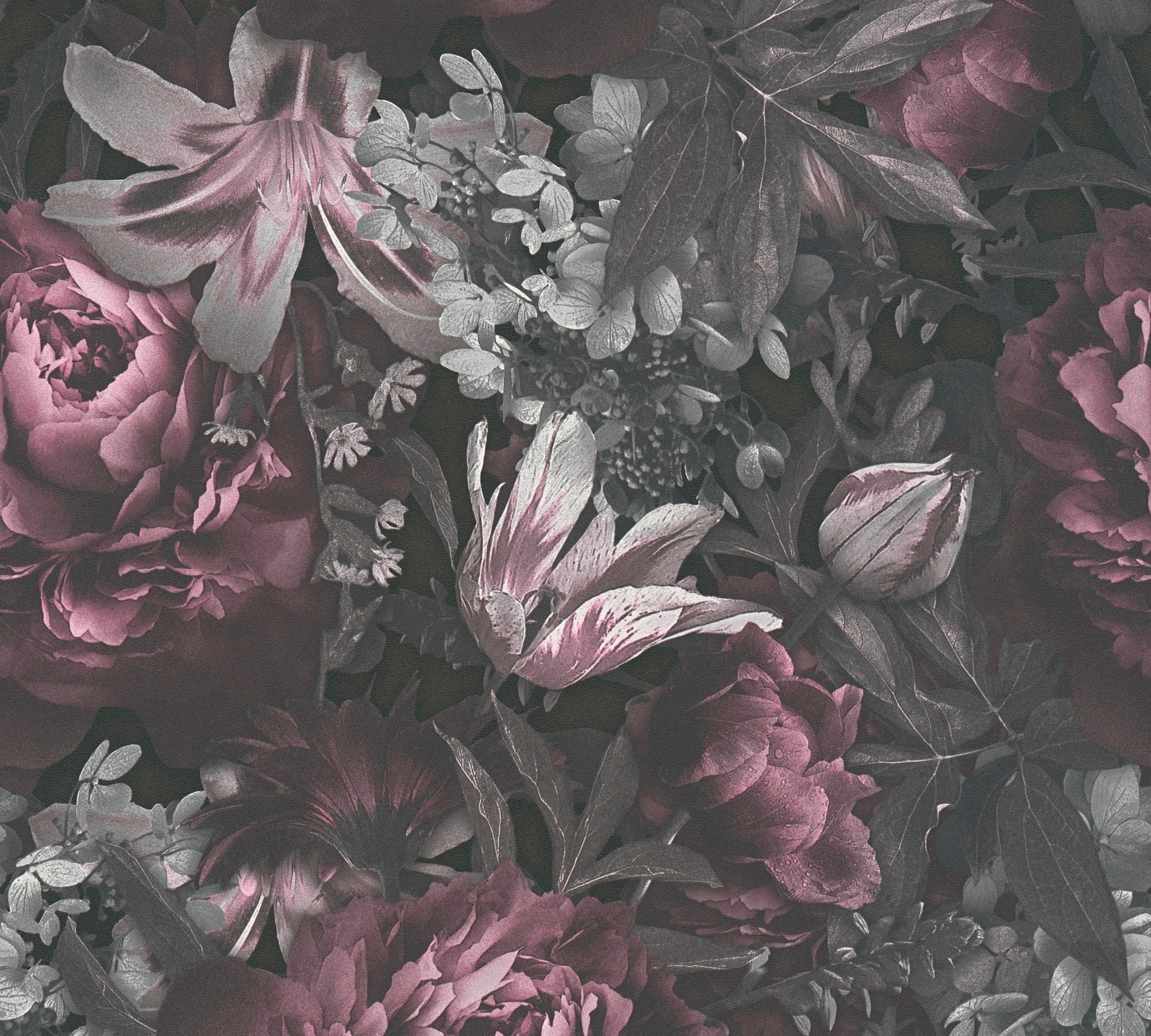 A.S. Création Vliestapete »PintWalls Rosen Floral« gemustert | matt | neutral glatt Blumentapete Tapeten Wohnzimmer Schlafzimmer Küche modern Design Optik