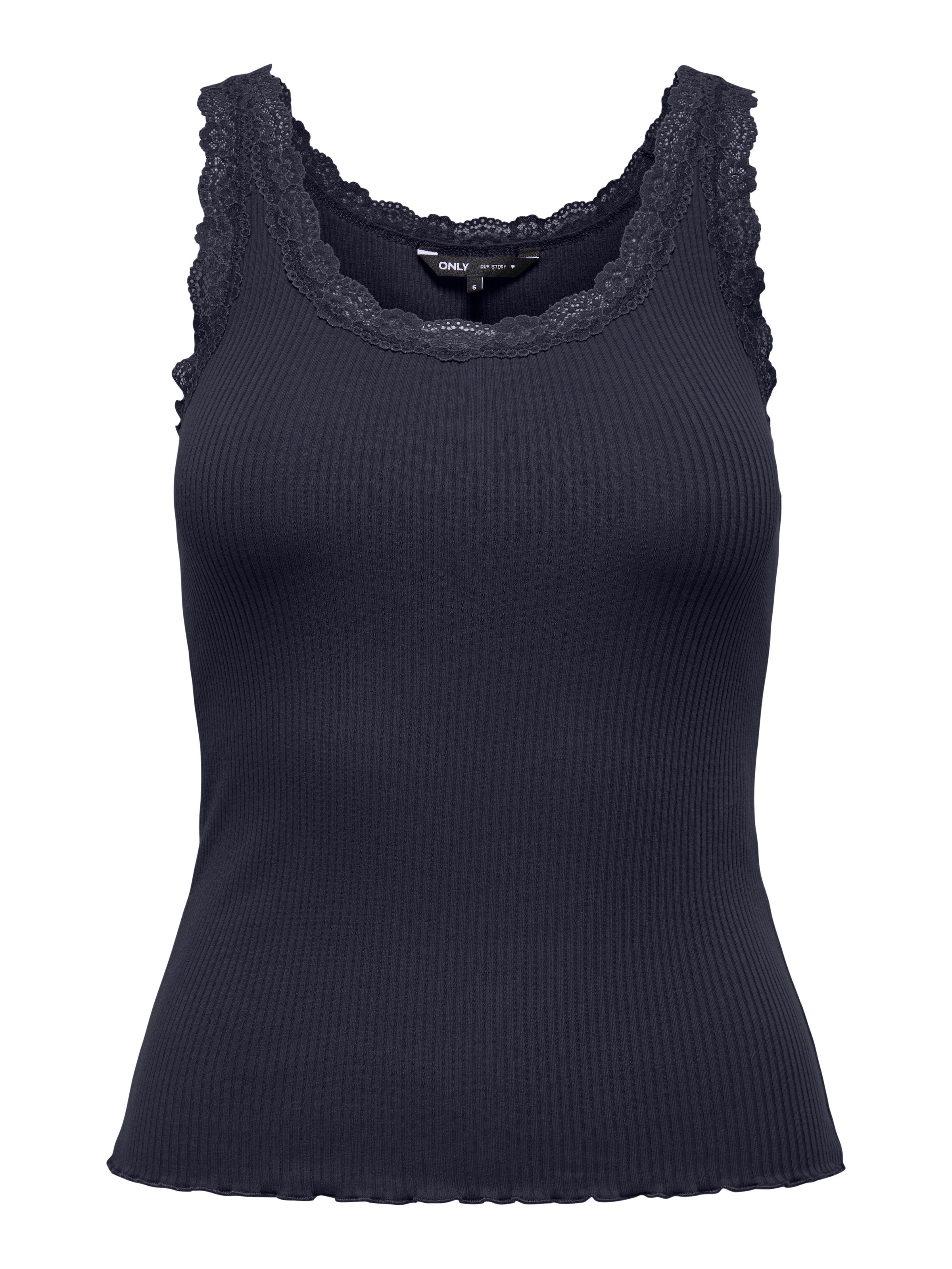 ONLY Tanktop »ONLSARA – Tanktop mit Spitzendetail am Ausschnitt« Baumwollmischung, regular fit