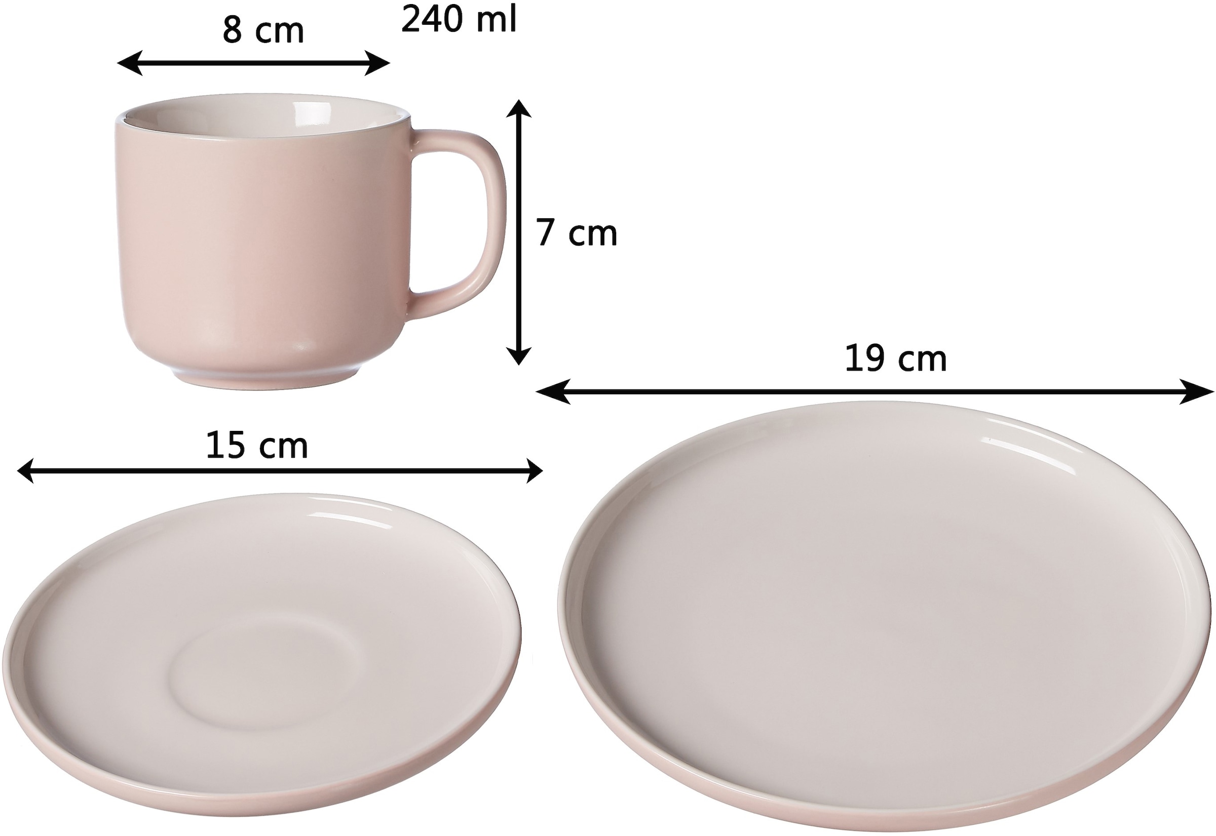 Ritzenhoff & Breker Kaffeeservice »Geschirr-Set, Service Jasper«, (Set, 12 tlg.), Scandic Style, 12 Teile, für 4 Personen