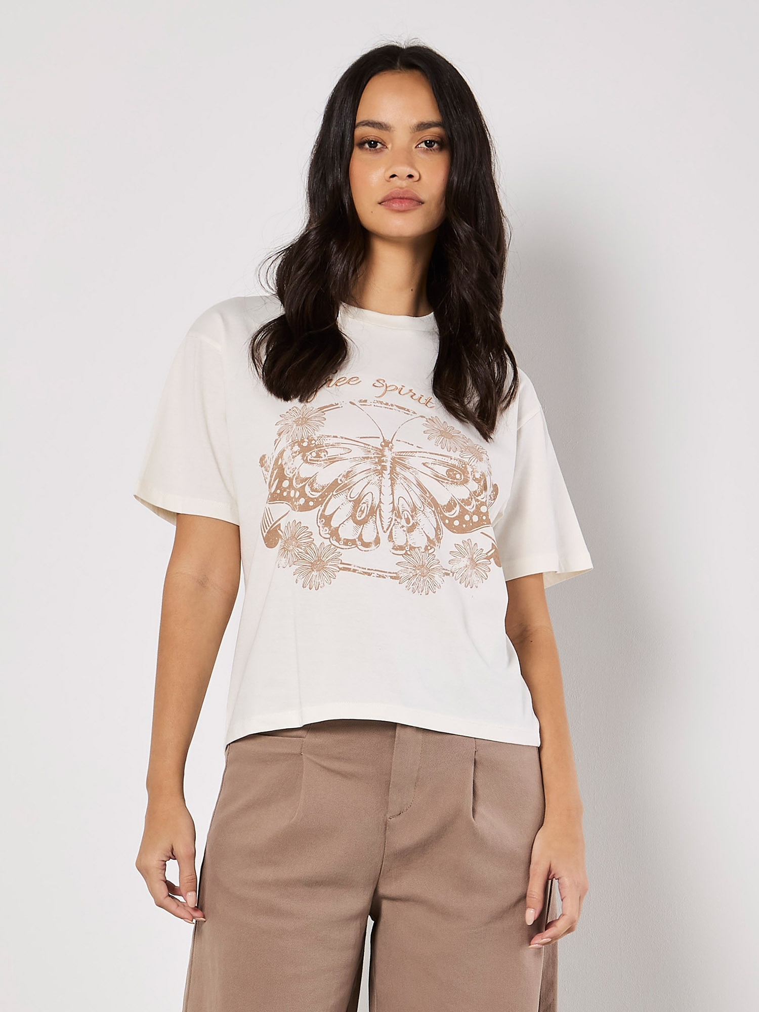 Apricot Shirttop »Top« mit Schmetterlingsdruck