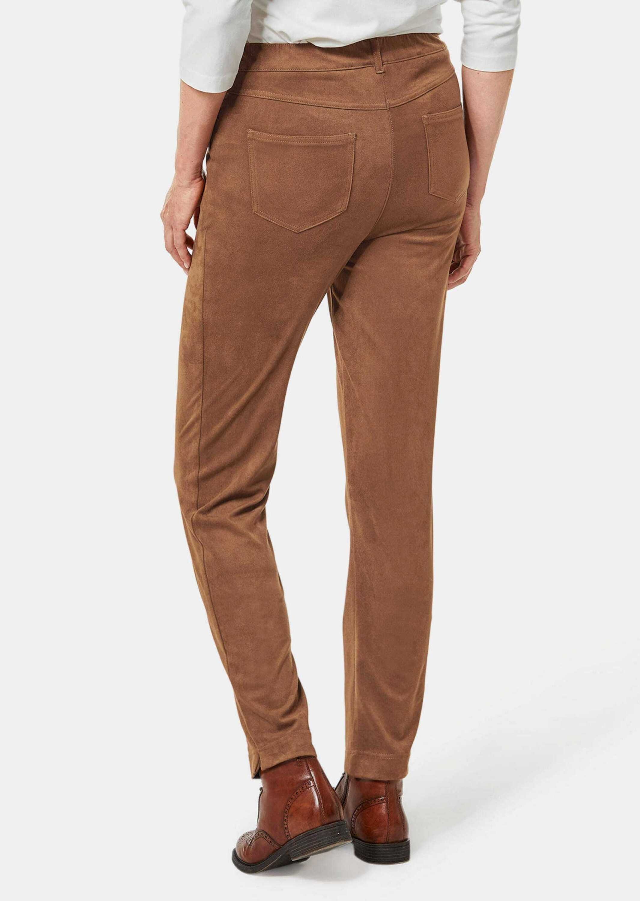 GOLDNER 2-in-1-Hose »Bi-elastische Hose in superweichem Veloursleder-Look«