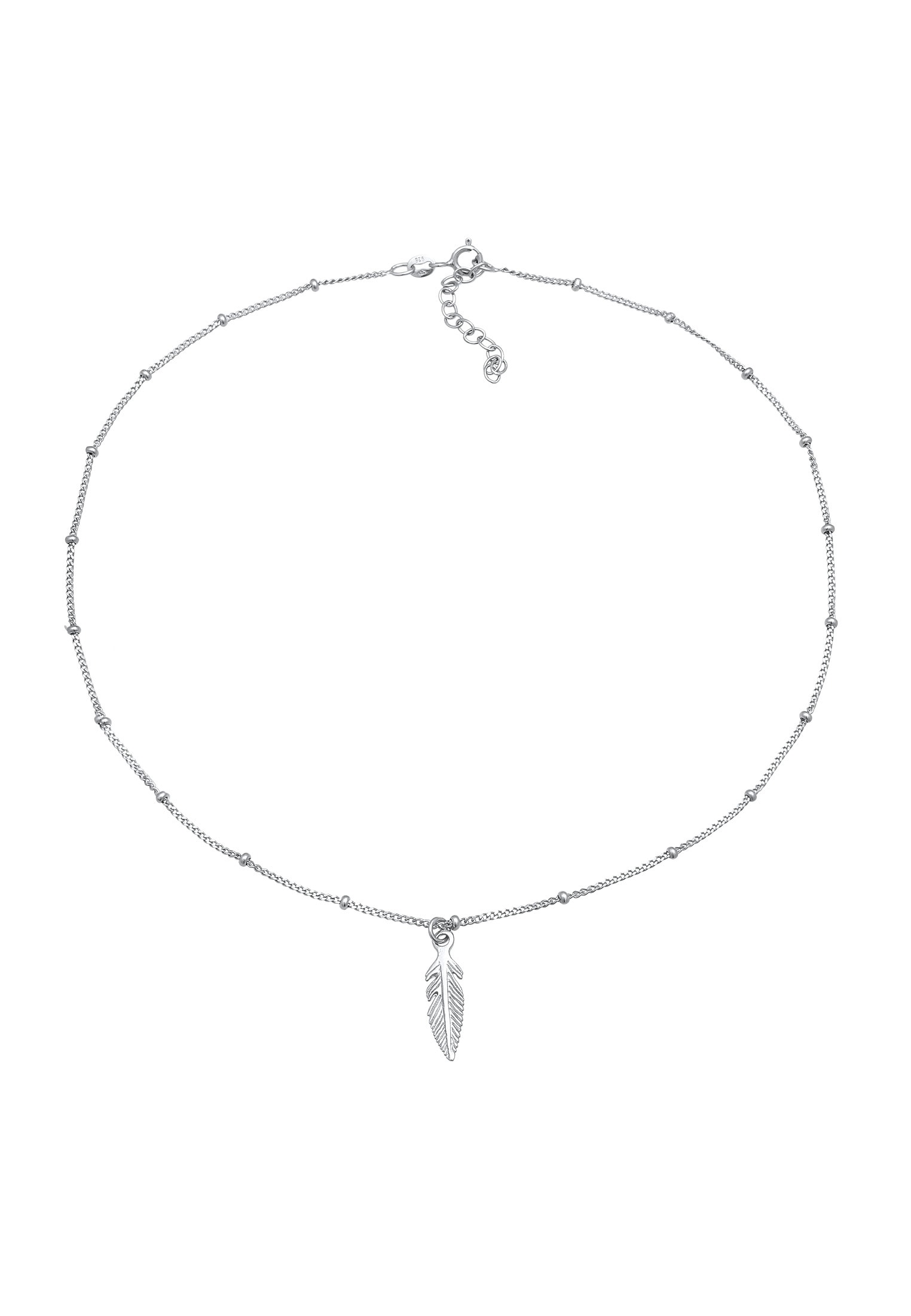 Elli Choker »Halskette Basic Choker Kugelkette Feder Boho 925 Silber«