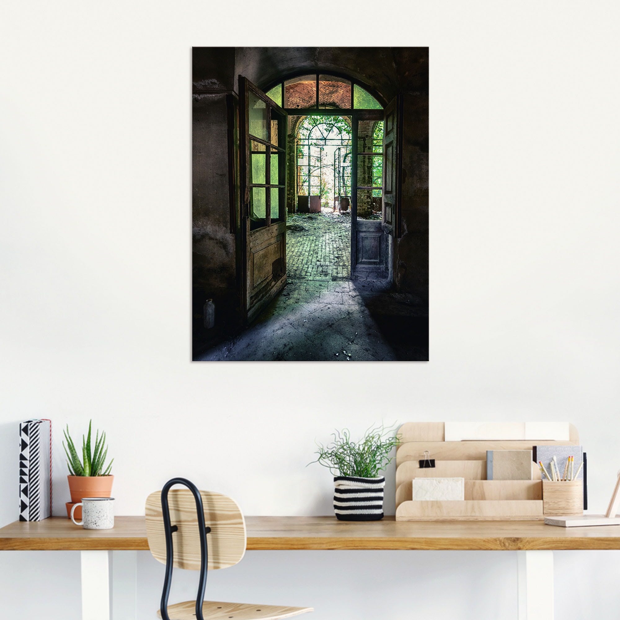 Artland Wandbild »Lost Place - alte Tür Fenster«, Fenster & Türen, (1 St.), als Alubild, Outdoorbild, Leinwandbild, Poster, Wandaufkleber