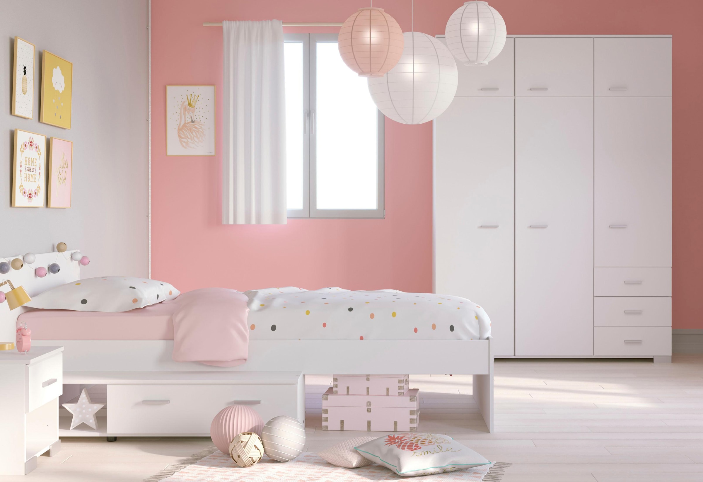 Parisot Jugendzimmer-Set »Galaxy«, Shop OTTO 3 Bett, Online St., Kleiderschrank, Nachttisch) (Set