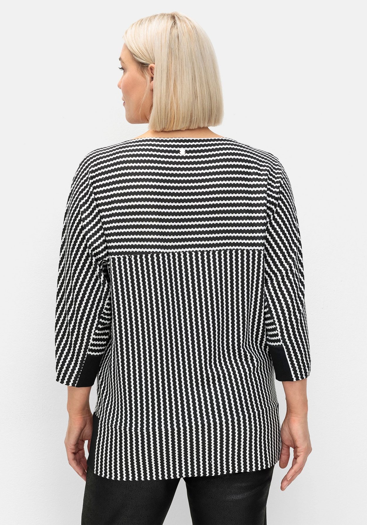 Sheego 3/4-Arm-Shirt »Gestreiftes Shirt mit Fledermausärmeln«