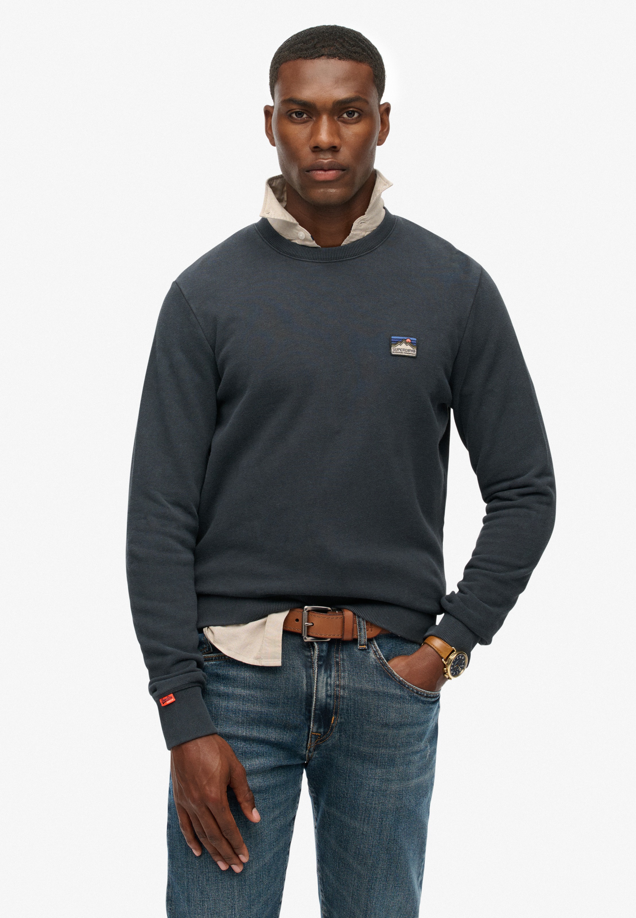 Superdry Herren Sweatshirt »GREAT OUTDOORS EMB RLXD SWEAT« in blau, Größe XL