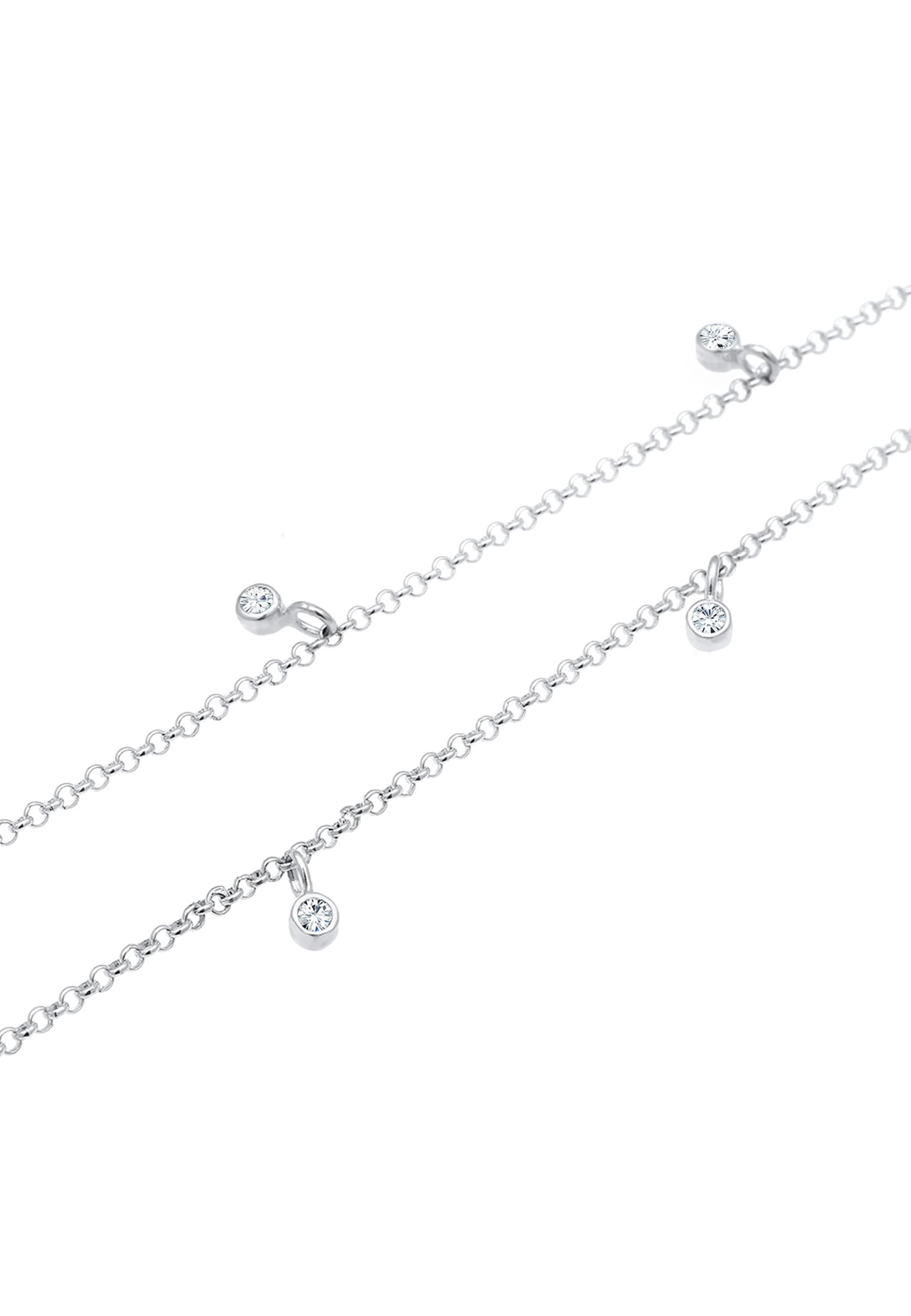 Elli Silberkette »Halskette Weiß 925 Sterling Silber, mit Kristallen von Swarovski®«