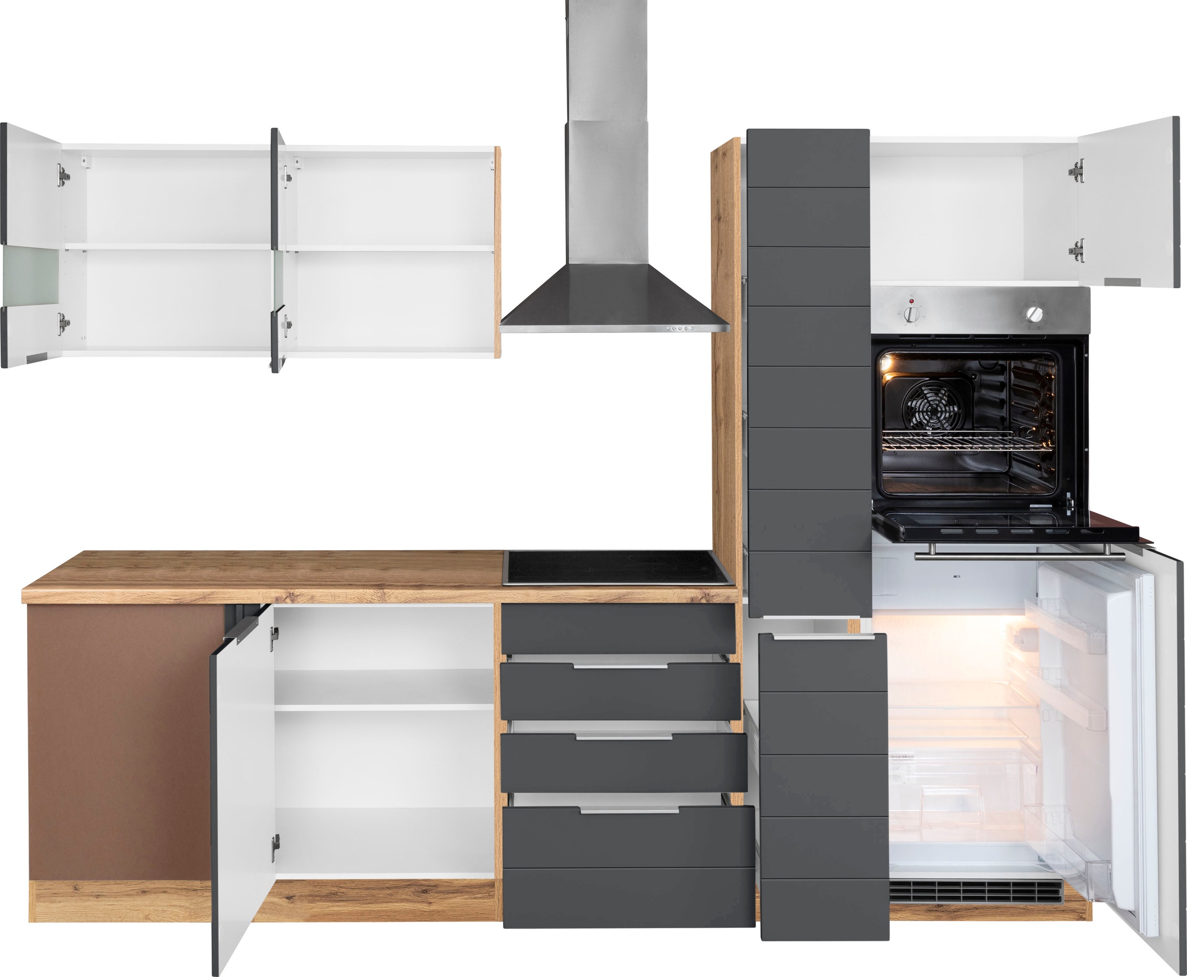 KOCHSTATION Winkelküche »KS-Luhe« Stellbreite 240x270 cm, wahlweise mit oder ohne E-Geräten, MDF-Fronten