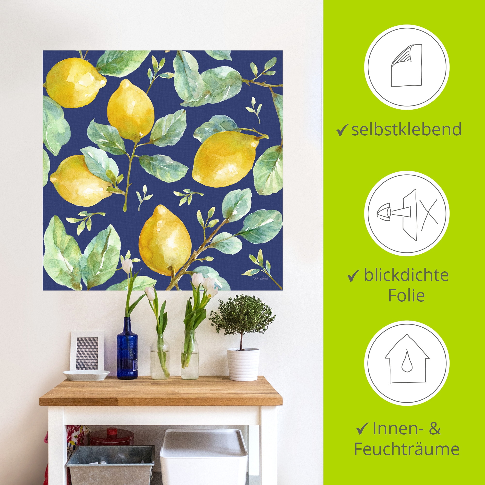 Artland Wandbild »Le Citron Pattern IB« Pflanzenbilder 1 Stk. tlg. als Alubild, Leinwandbild, Poster, Wandaufkleber in verschied. Größen