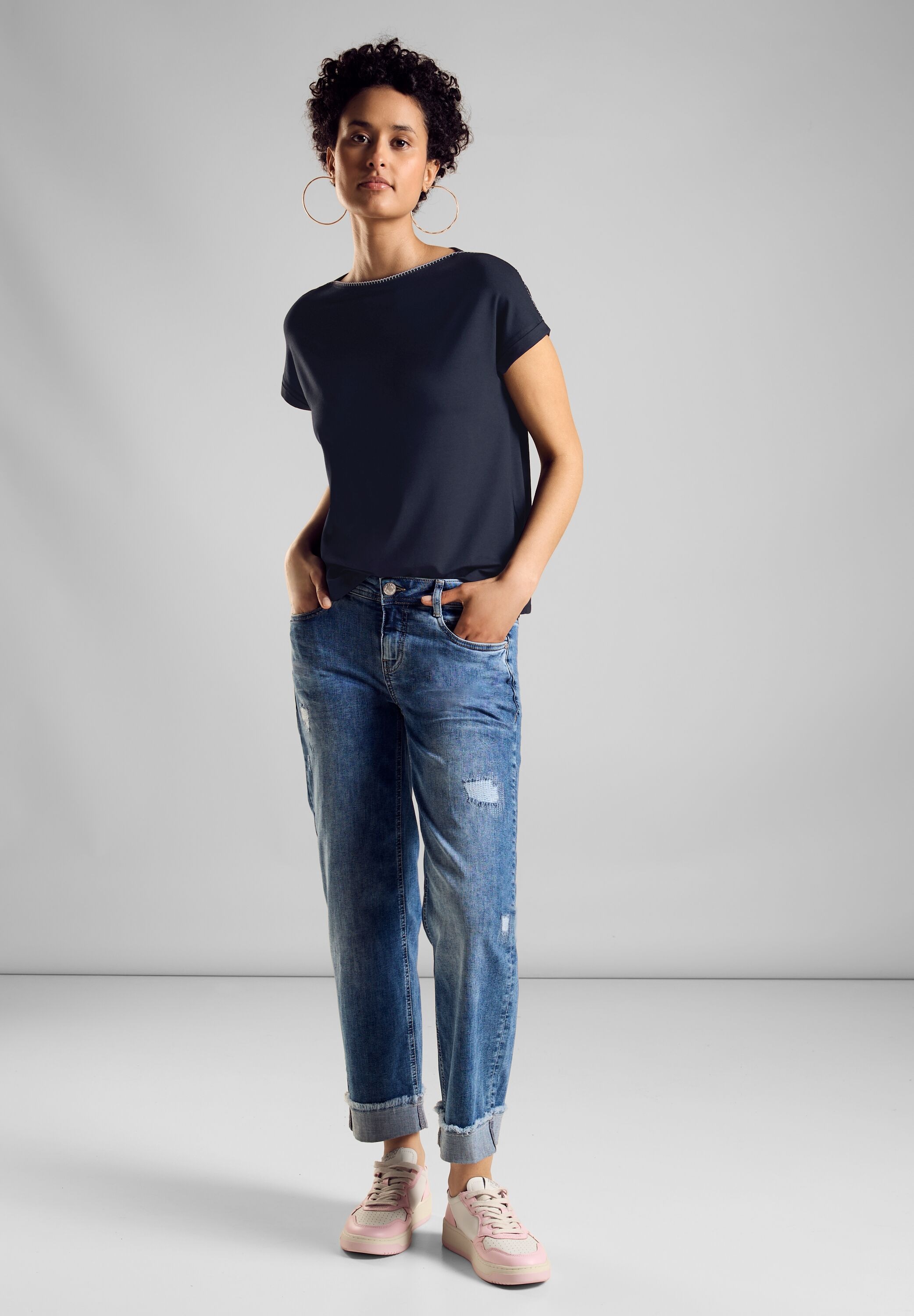 STREET ONE Shirttop, mit Paspelband