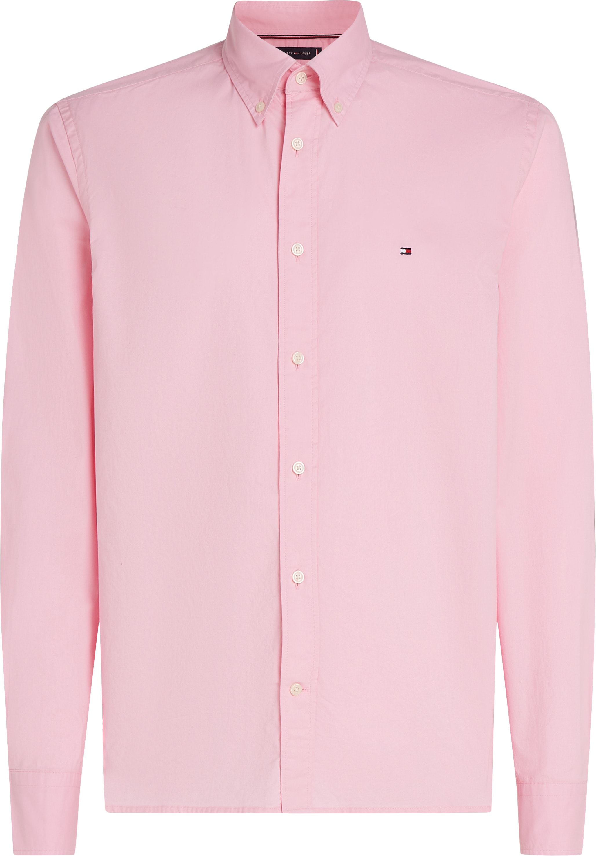Tommy Hilfiger Businesshemd »FLEX POPLIN SOLID RF SHIRT 1«, mit Logostickerei