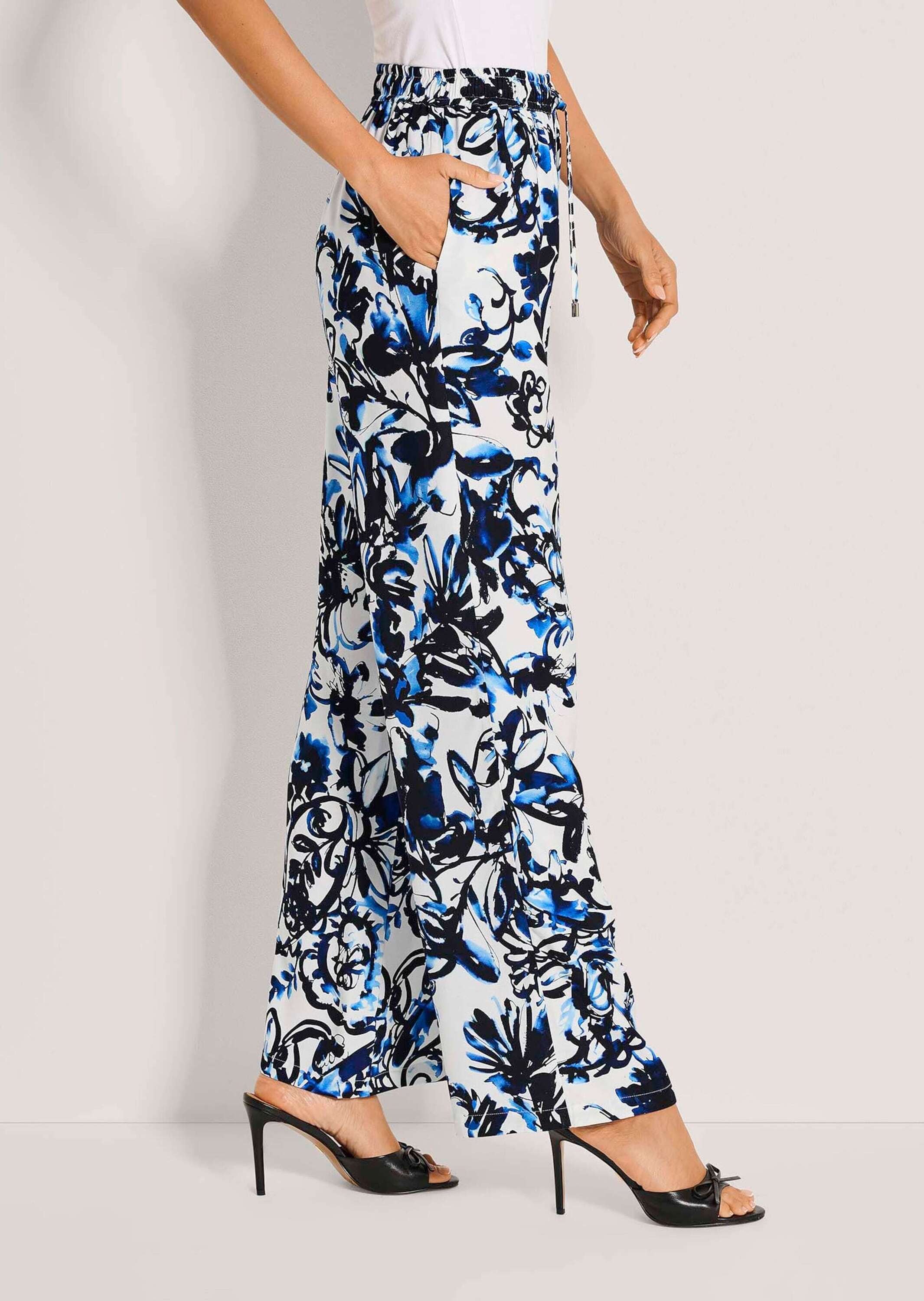 MADELEINE Chinos »Druckhose Sommerhose mit Allover-Print«  Druckhose mit Komfortbund und Tunnelzug