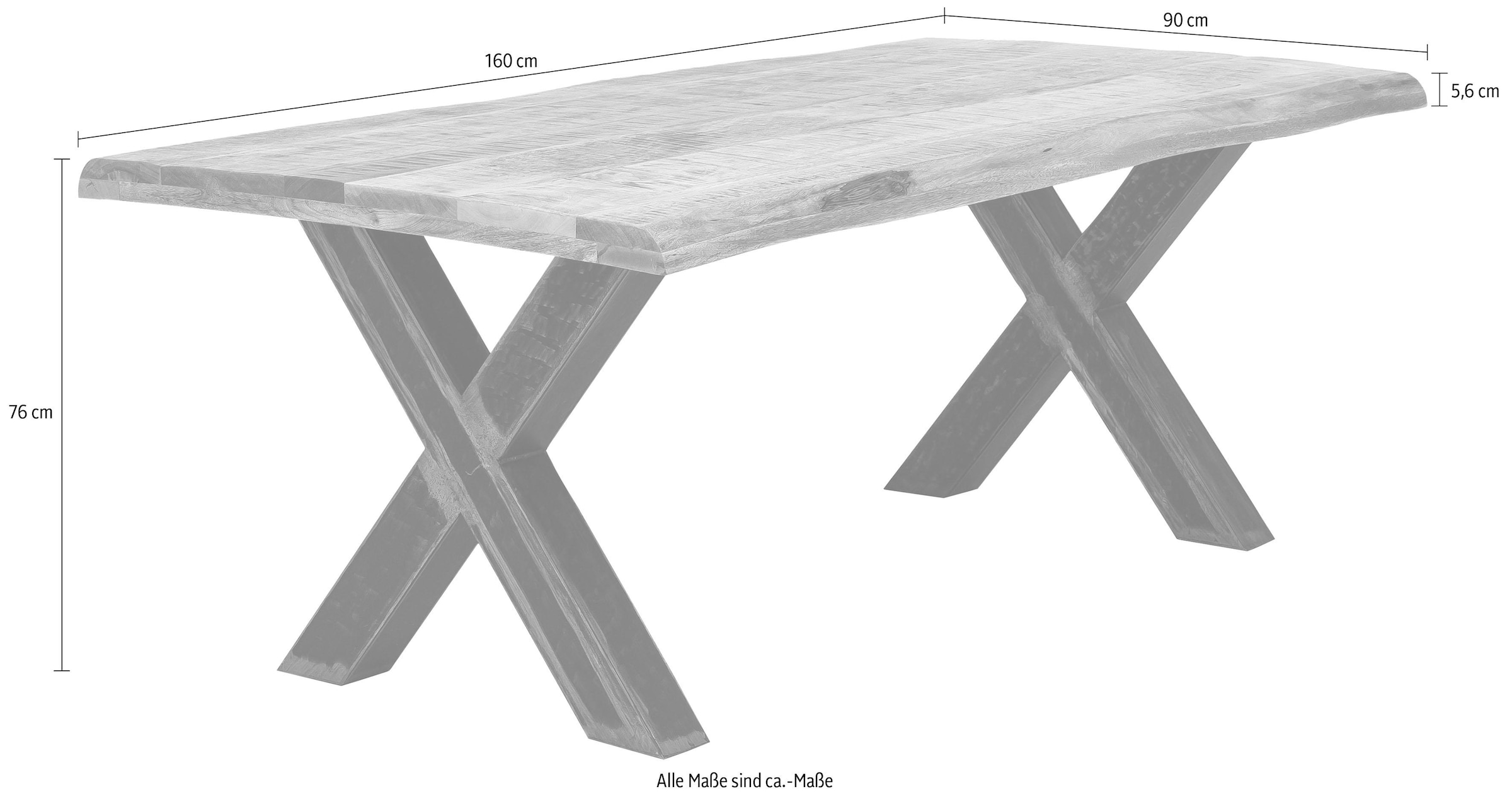 SIT Esstisch »Tops&Tables« mit Platte aus Mangoholz, Shabby Chic, Vintage