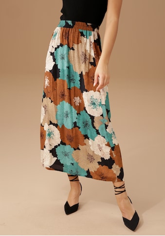 Aniston SELECTED Maxirock, mit Blütendruck in herbstlichen Farben kaufen