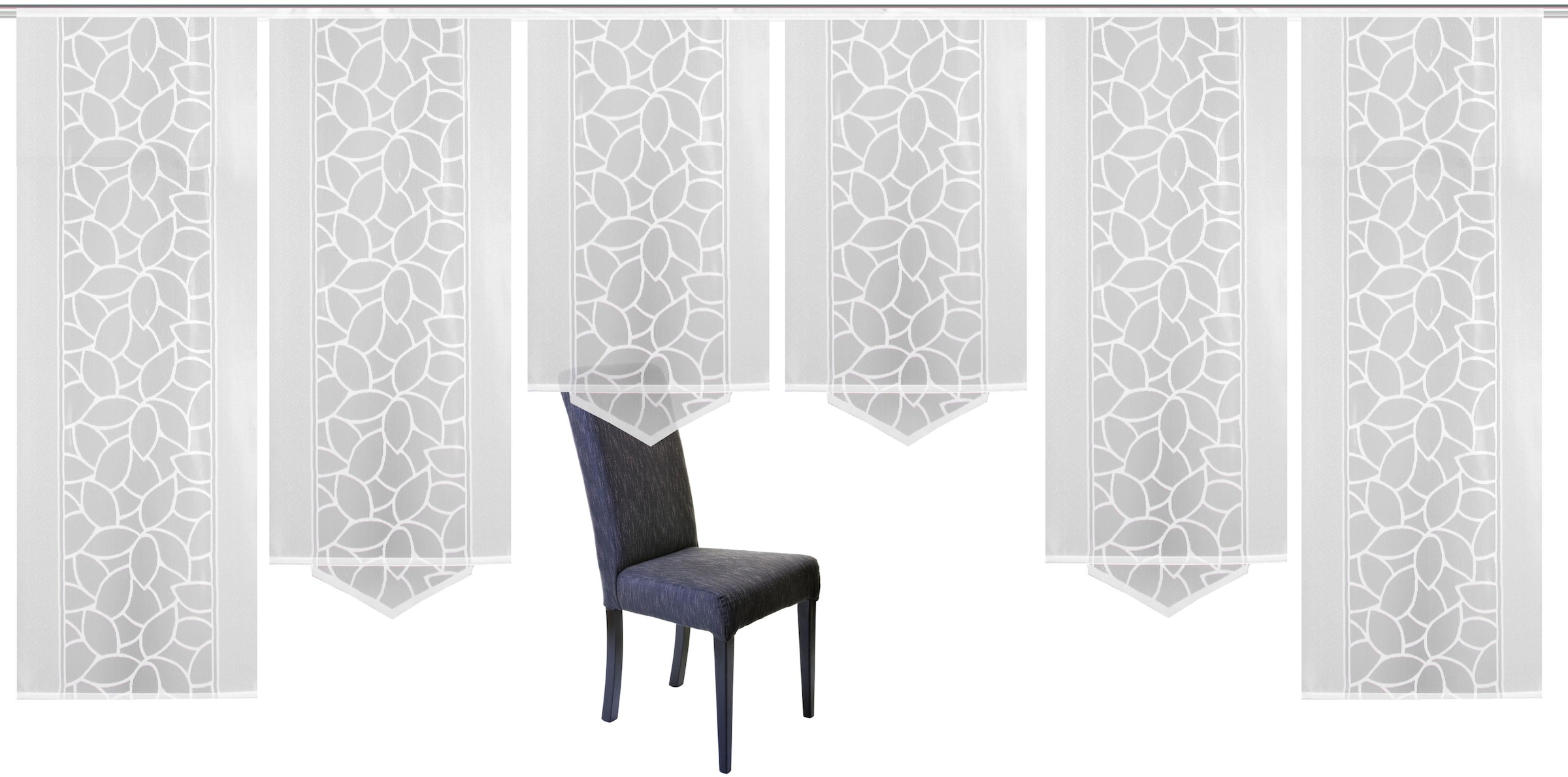 HOME WOHNIDEEN Schiebegardine »JENNA«, (6 St.), Schiebevorhang Jacquard Set