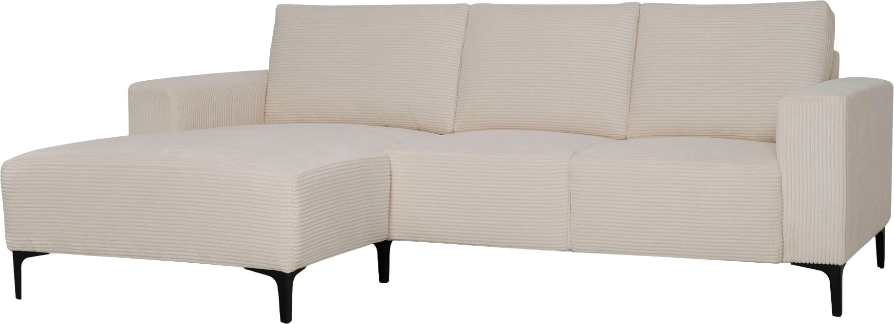 Home affaire Ecksofa »Tournon L-Form, Breite 232 cm, Breitcord« Designsofa im nordischen Stil, Wellenunterfederung, Metallfüße