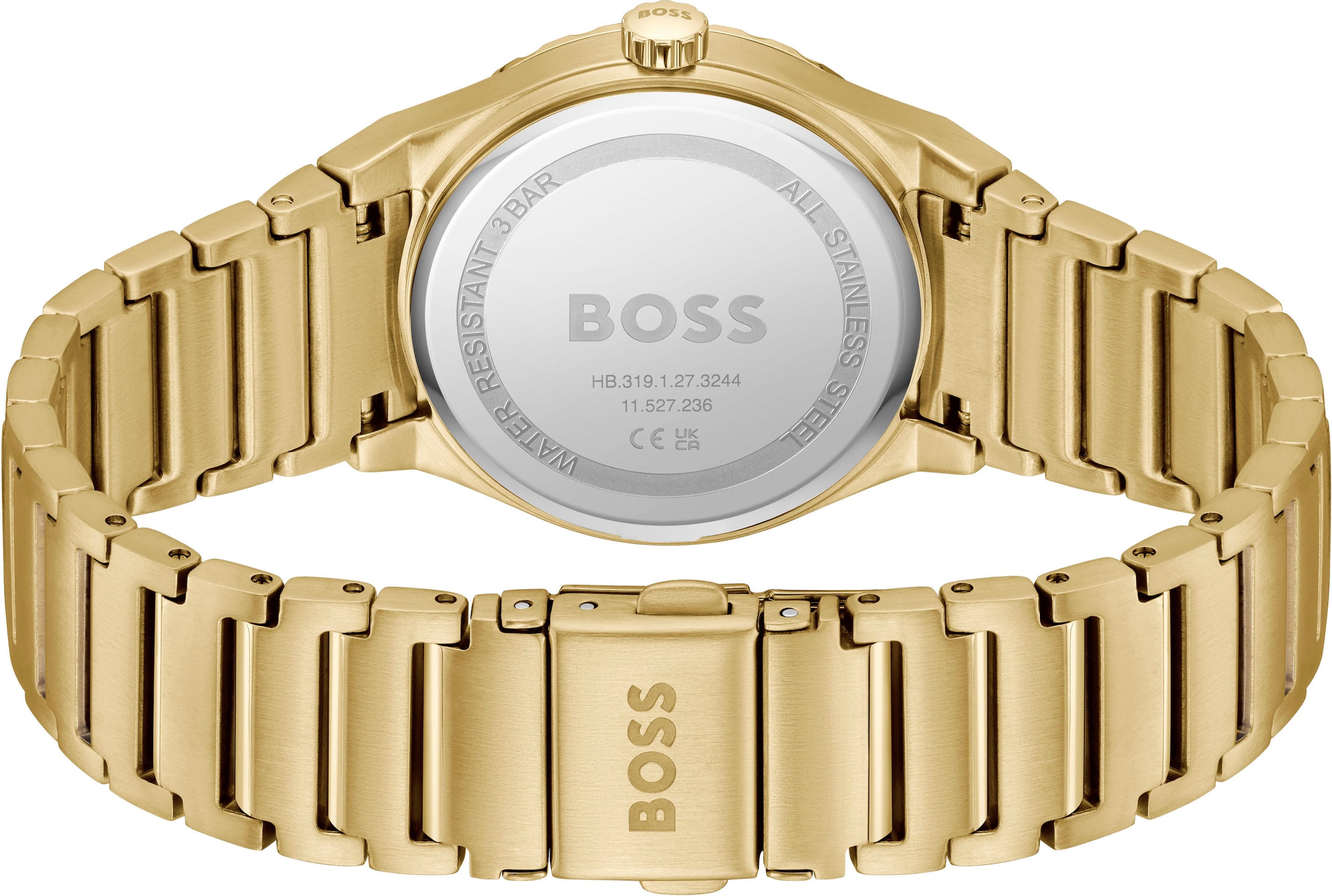BOSS Quarzuhr »CANDOR LADIES SPORT« Armbanduhr, Damenuhr, Edelstahlarmband, analog, Glassteine