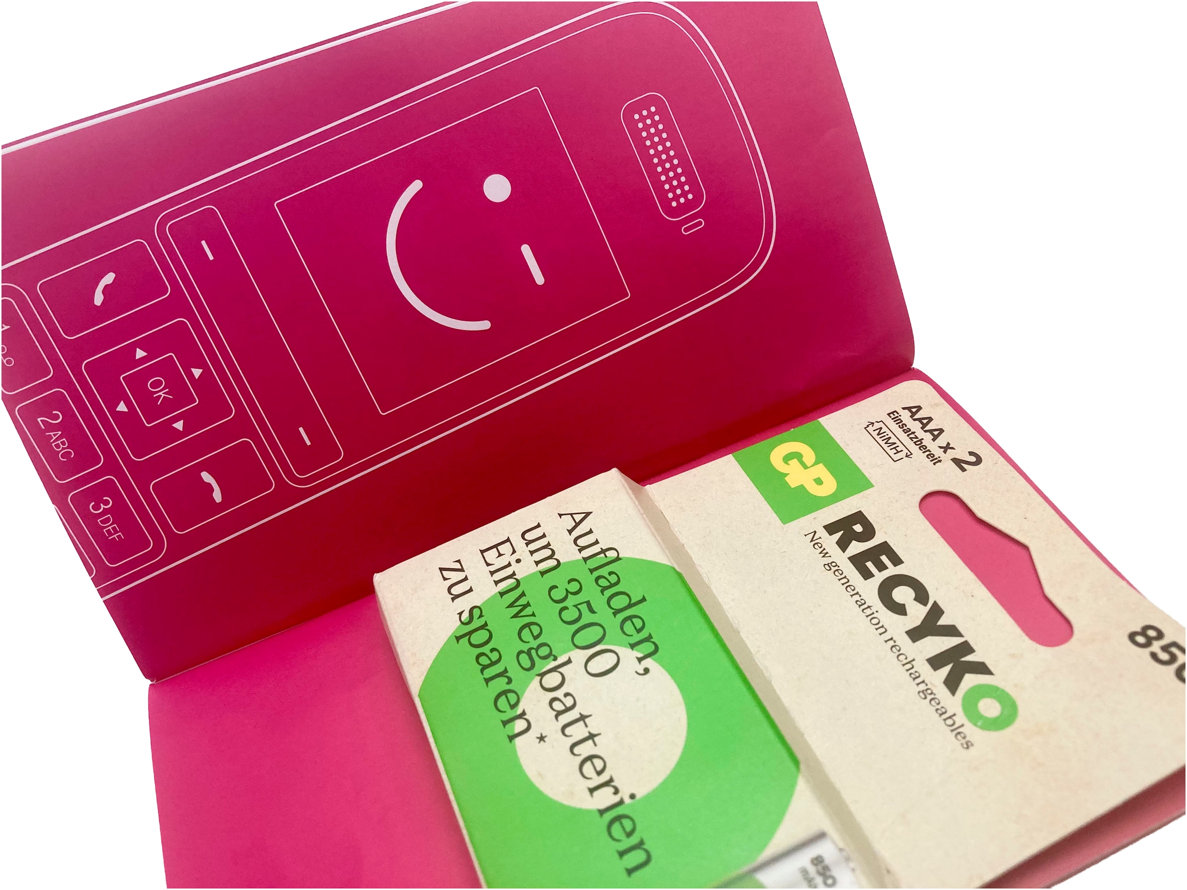 Telekom Akkupacks »Akkupack 2x AAA (1,2V) 850mAh wiederaufladbar für schnurlos Telefone« 850 mAh Festnetztelefon DECT Panasonic Gigaset Telekom Sinus Speedphone