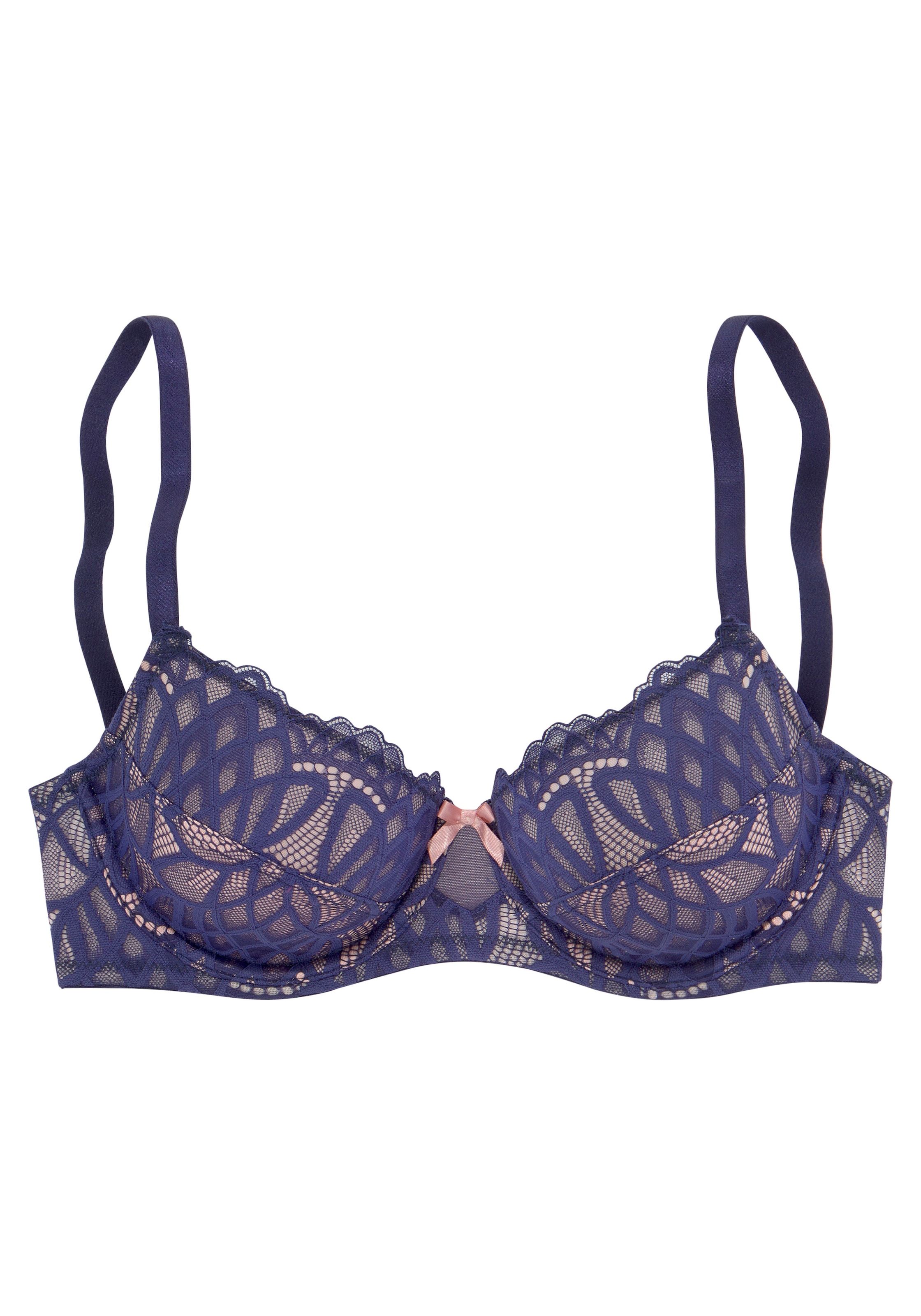 LASCANA Bügel-BH »Cara«, mit femininer Spitze, anteilig aus recyceltem Material, Dessous