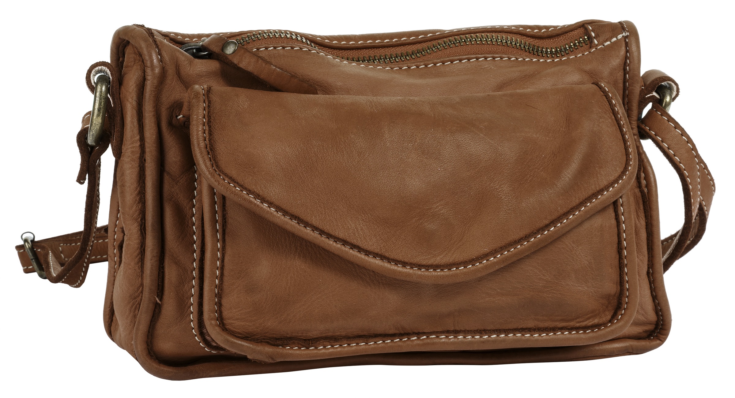 Cluty Umhängetasche, echt Leder, Made in Italy