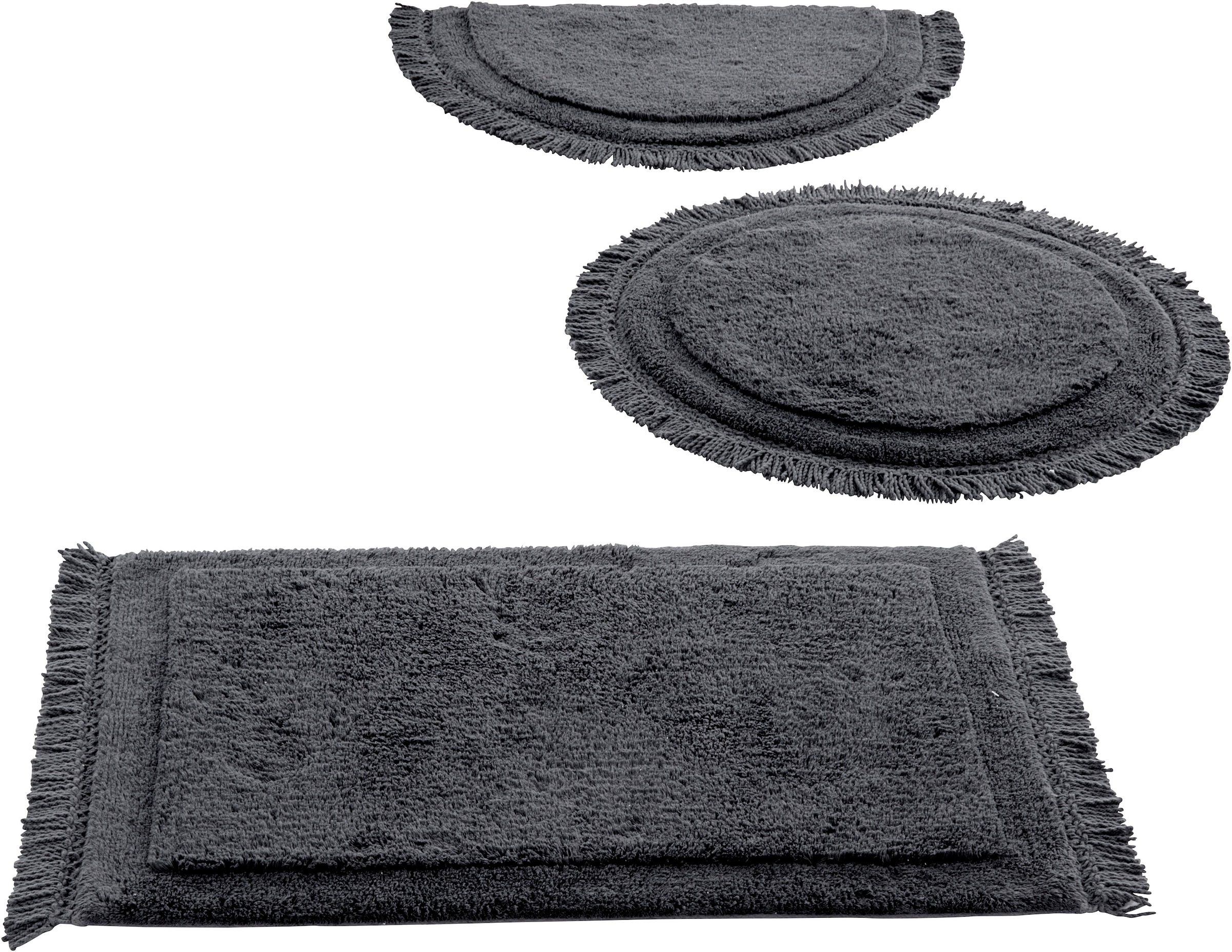 LeGer Home by Lena Gercke Badematte »Tamsin, Badvorleger, Badezimmer Teppich« Höhe 20 mm fußbodenheizungsgeeignet | strapazierfähig mit Fransen, Badteppich, Badematte, Baumwolle