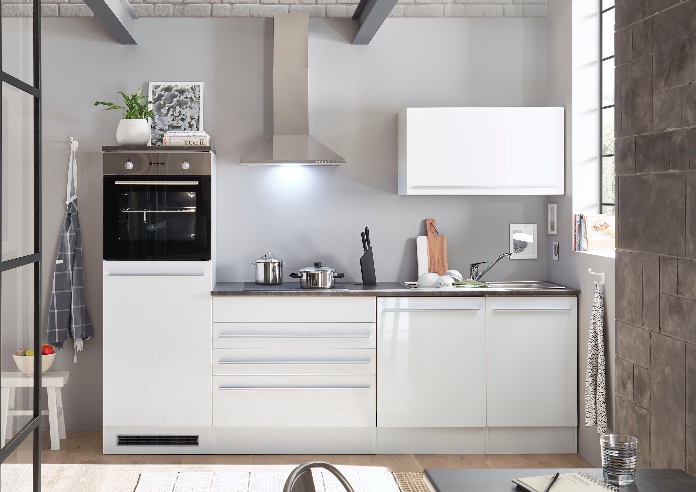 BASIC by Balculina Küchenzeile »Jazz«, Breite 260 cm, wahlweise mit E-Geräten