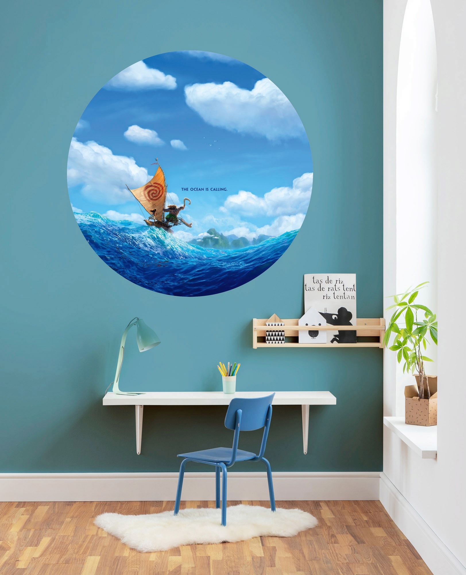 Komar Fototapete »Vlies selbstklebend - Moana Ocean is Calling - Größe 125 x 125 cm«, bedruckt, Kinderzimmer