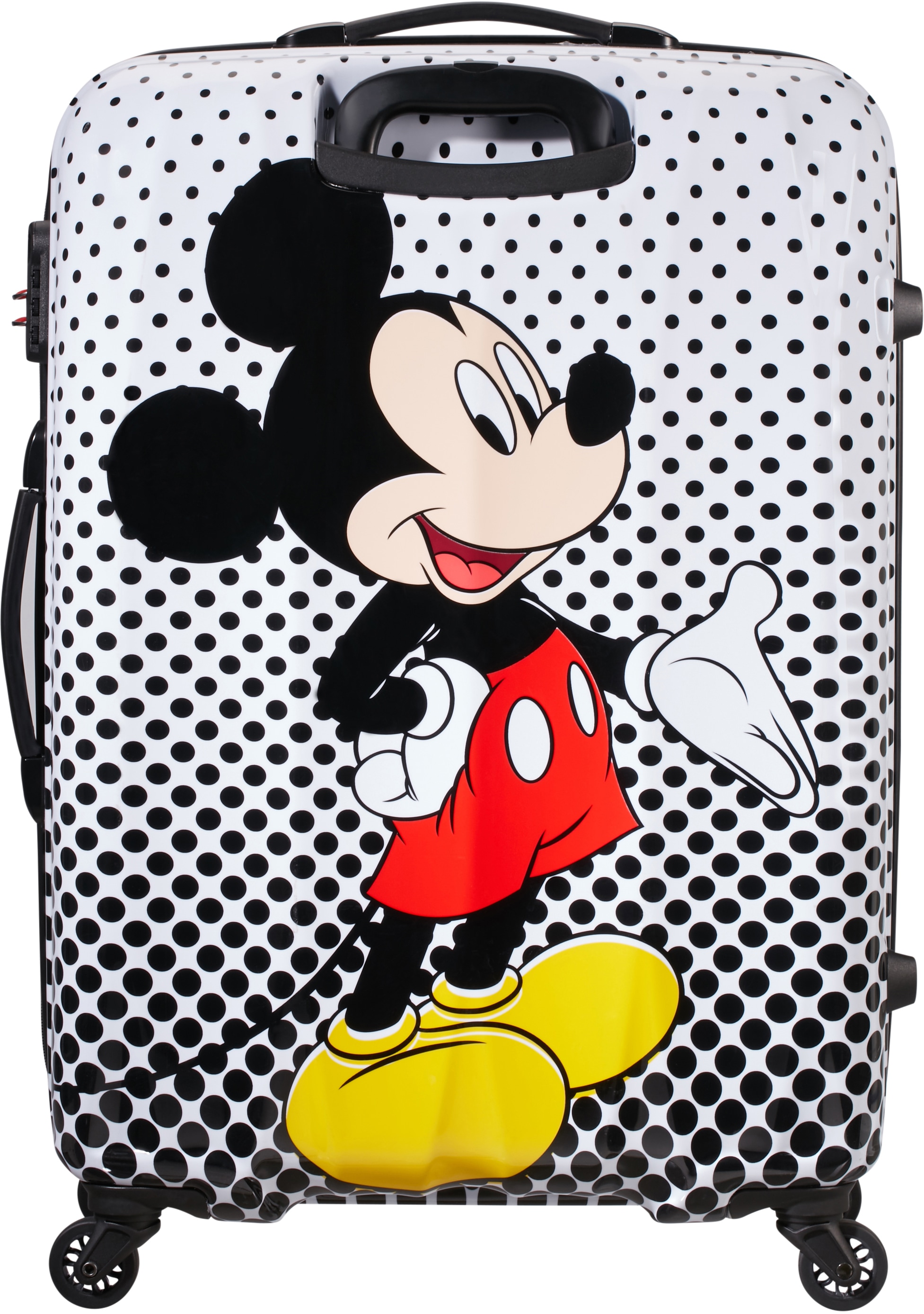 American Tourister® Hartschalen-Trolley »Disney Legends, Mickey Mouse Polka Dots, 75 cm«, 4 Rollen, Kinderreisekofferr Reisekoffer Aufgabegepäck Zahlenschloss