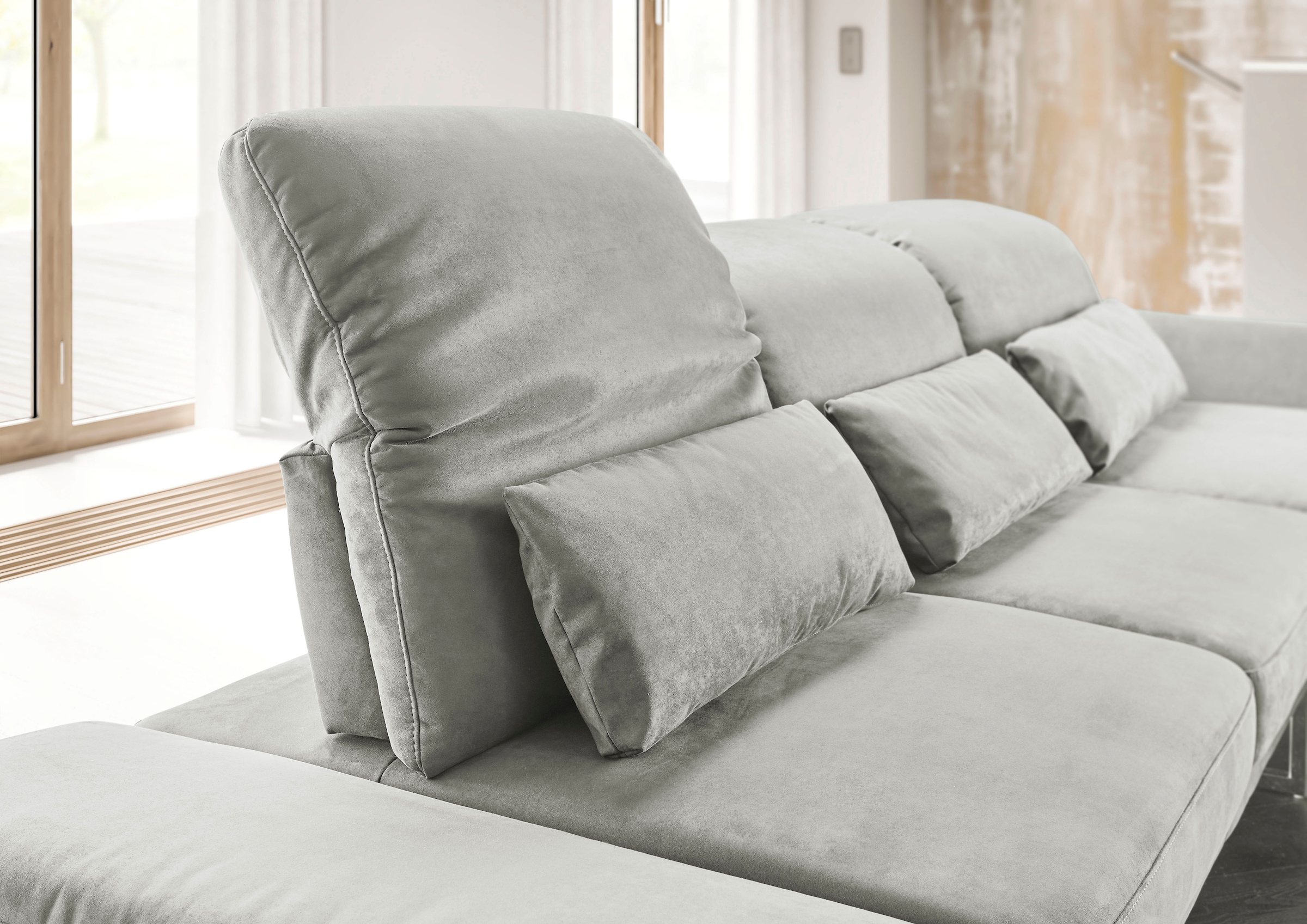 3C Candy 2-Sitzer »Mallow Designsofa mit Komfortfunktionen, modern und bequem,«, Verstellbare Armlehne und Kopfteil, manuelle Sitztiefenverstellung