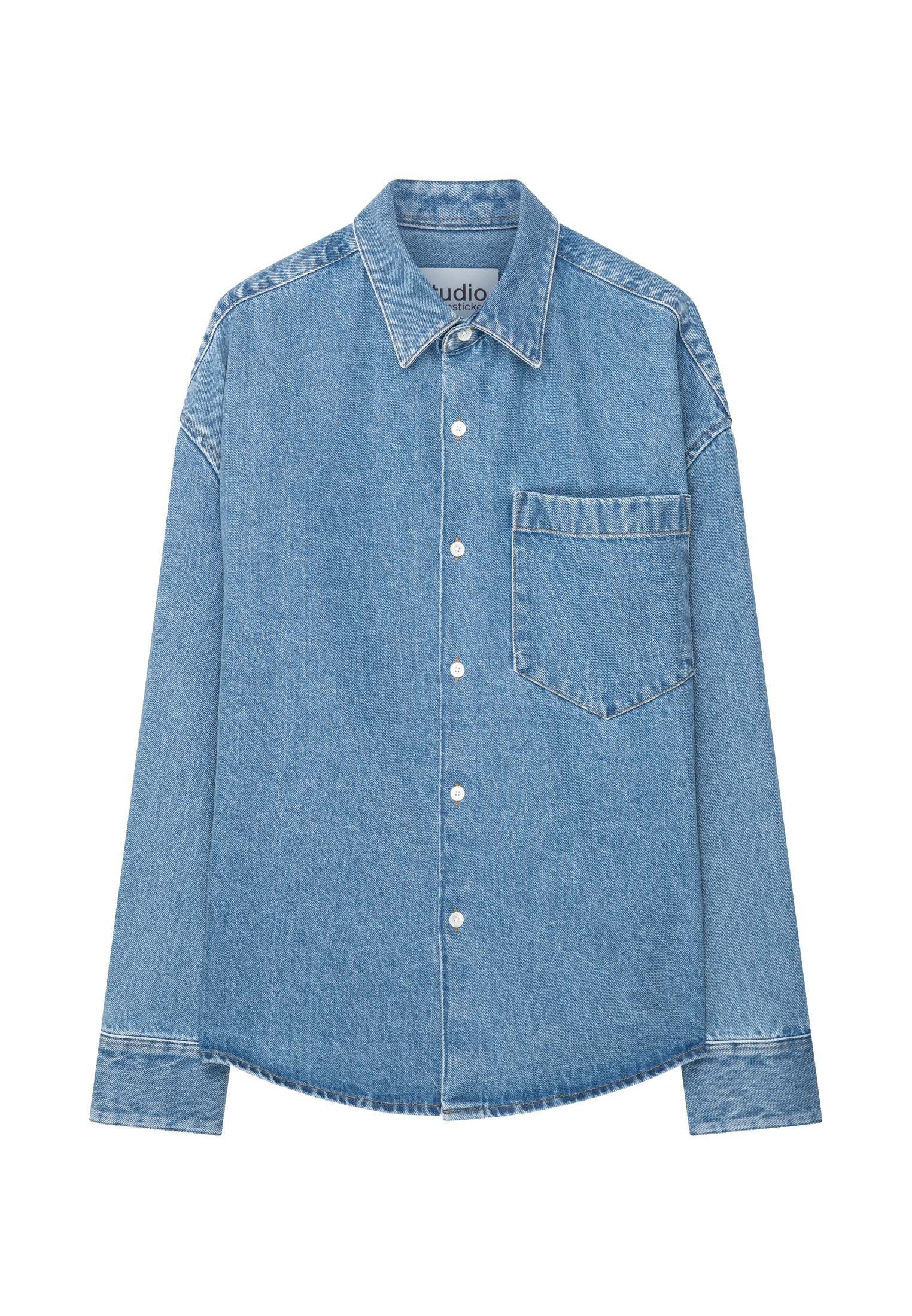 studio seidensticker Businesshemd Oversized 1/1 Kentkragen Denim