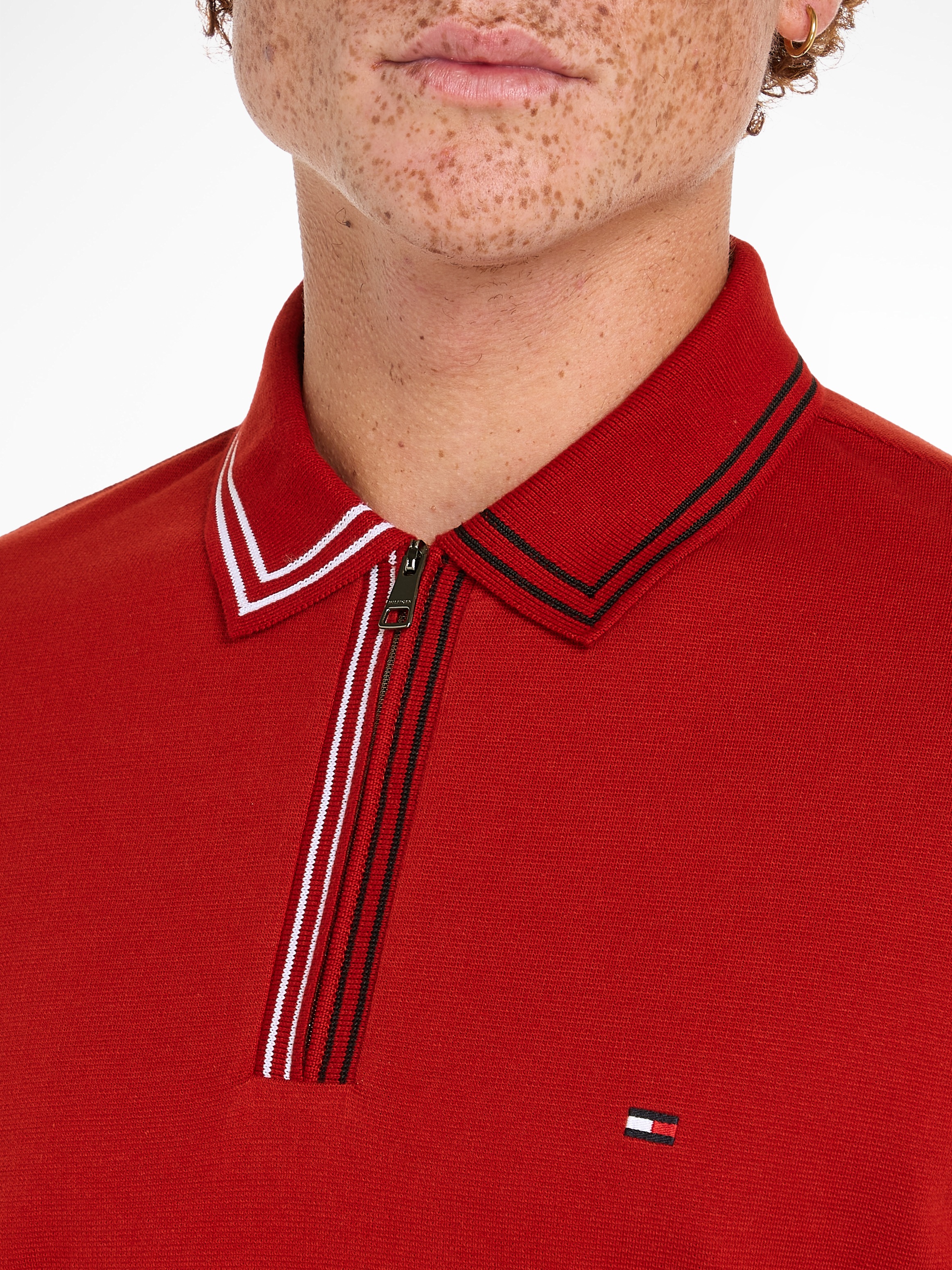 Tommy Hilfiger Poloshirt »RWB ZIP PLACKET TIPPING REG POLO«, mit kontrastfarbenen Streifen am Kragen