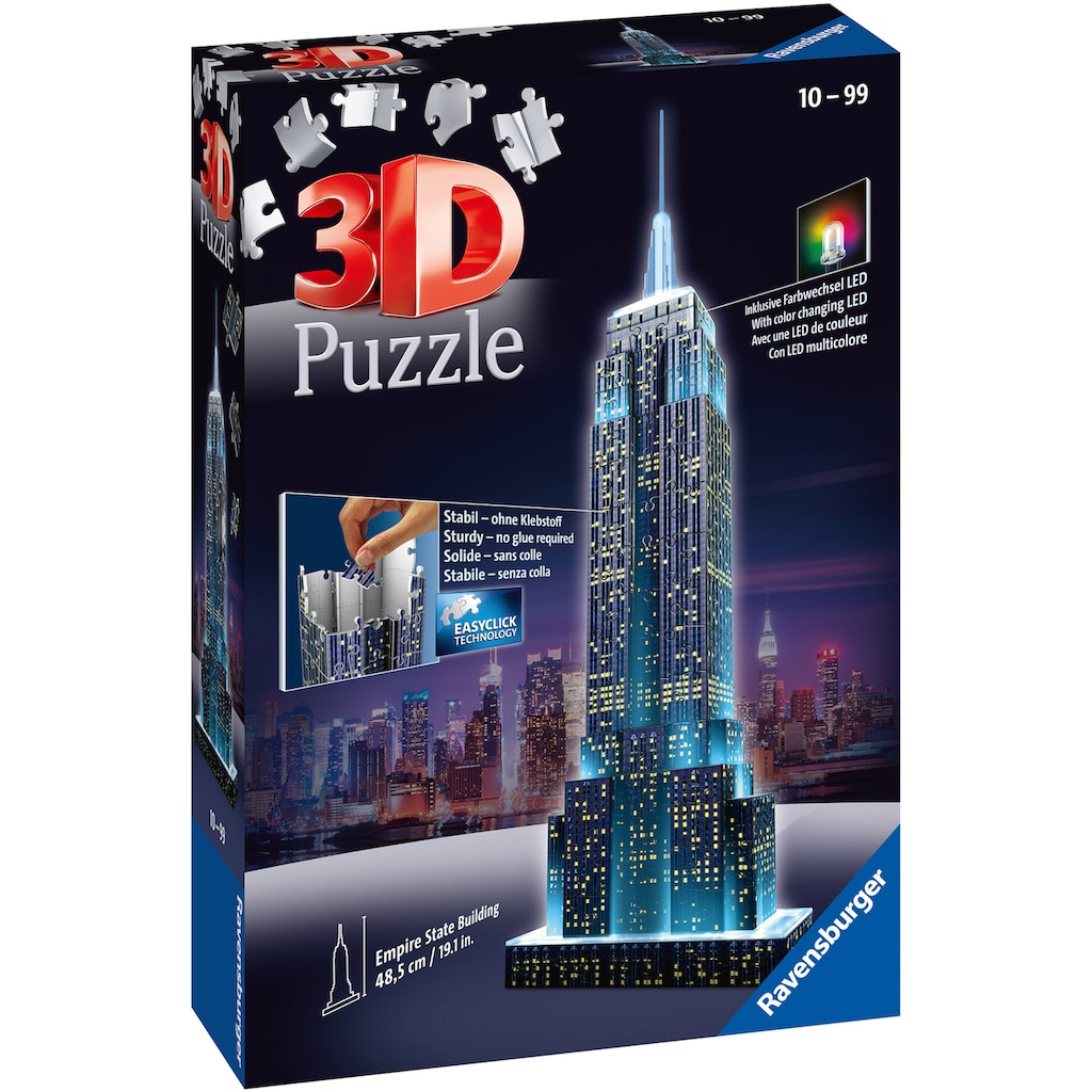 Ravensburger 3D-Puzzle »Empire State Building bei Nacht«, mit Farbwechsel LEDs; Made in Europe, FSC® - schützt Wald - weltweit