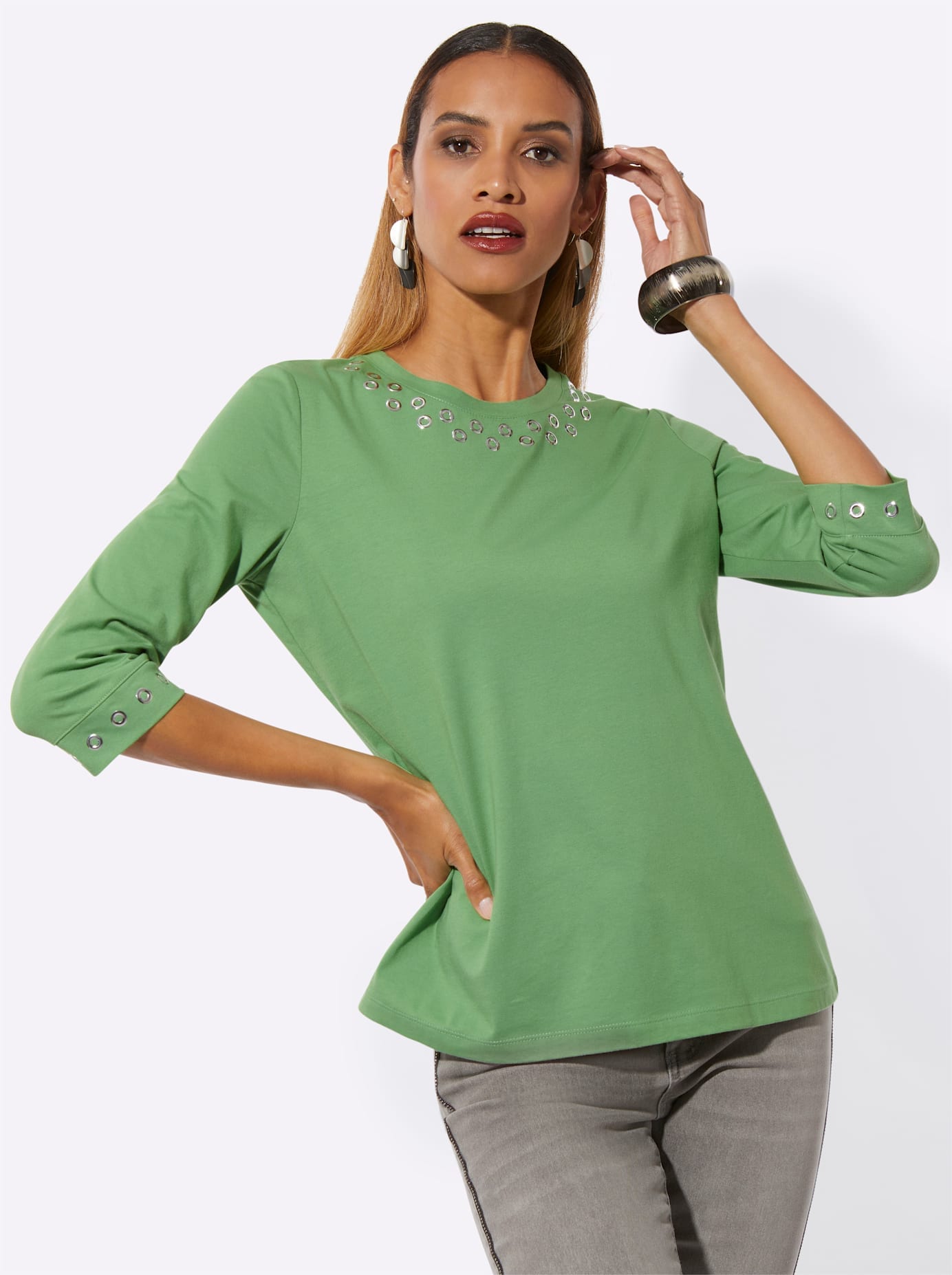 creation L 3/4-Arm-Shirt »Pima-Baumwoll-Shirt« 1 tlg. tlg.