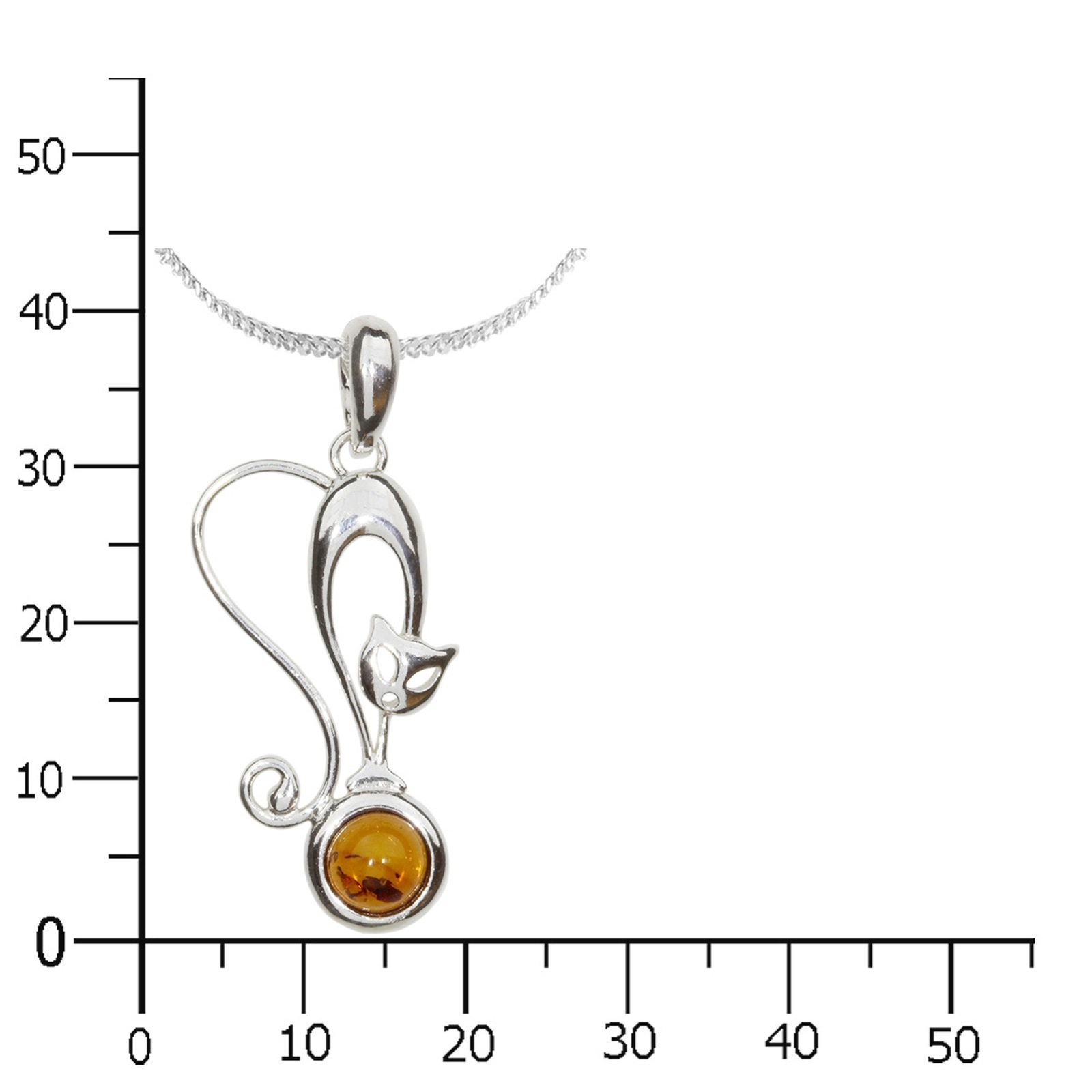 OSTSEE-SCHMUCK Kette mit Anhänger »- Katze - Silber 925/000 - Bernstein«