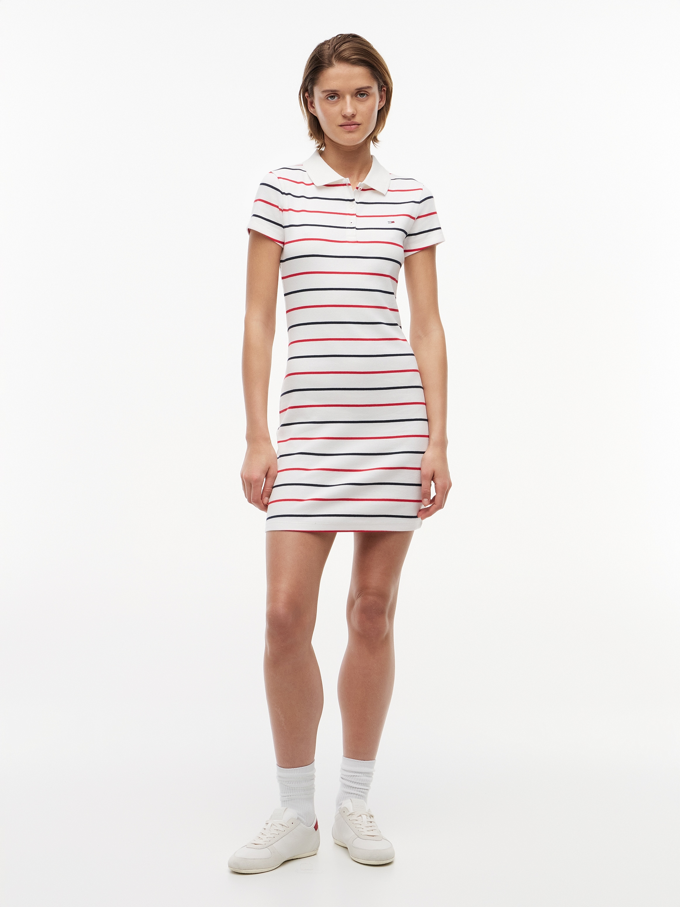 Tommy Jeans Polokleid »TJW RIB BODYCON POLO DRESS« Baumwollmischung, figurbetont, in gerippter Struktur