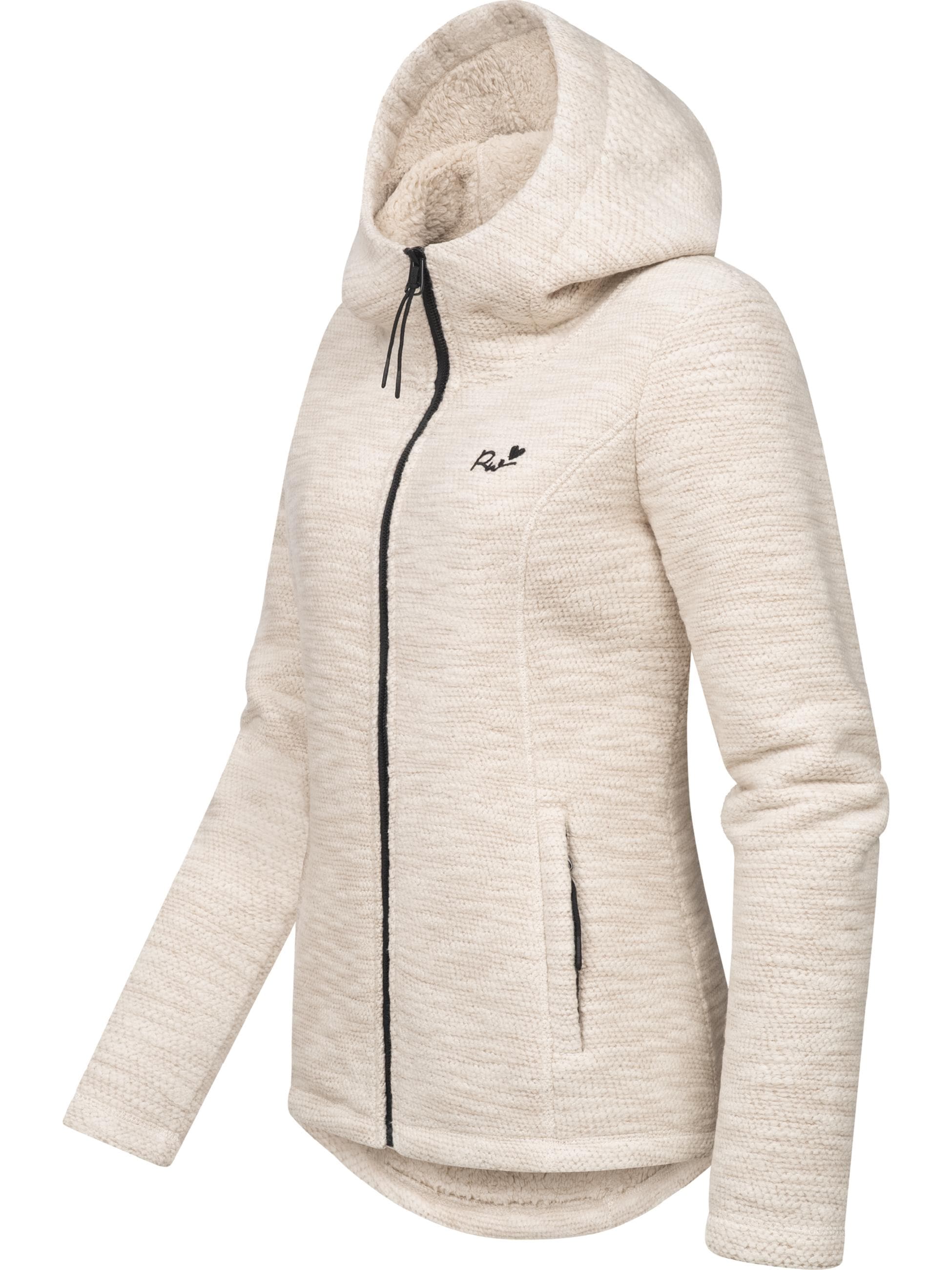 Ragwear Sweatjacke »Kapuzenstrickjacke Lyshka Melange«, Kuschelige Kapuzenjacke in Strick-Optik