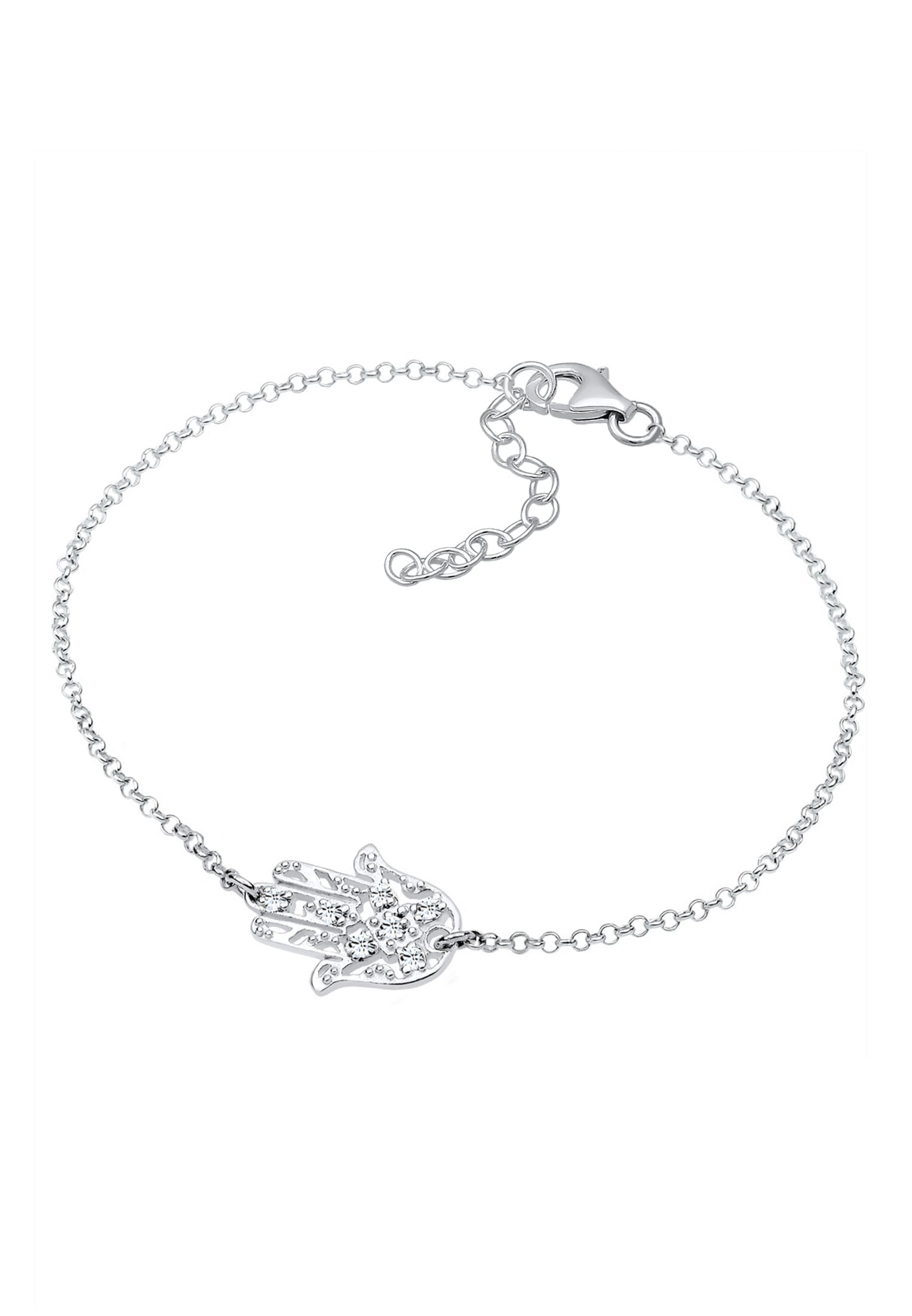 Elli Armkette »Armband Hamsa Hand der Fatima Kristalle 925 Silber«