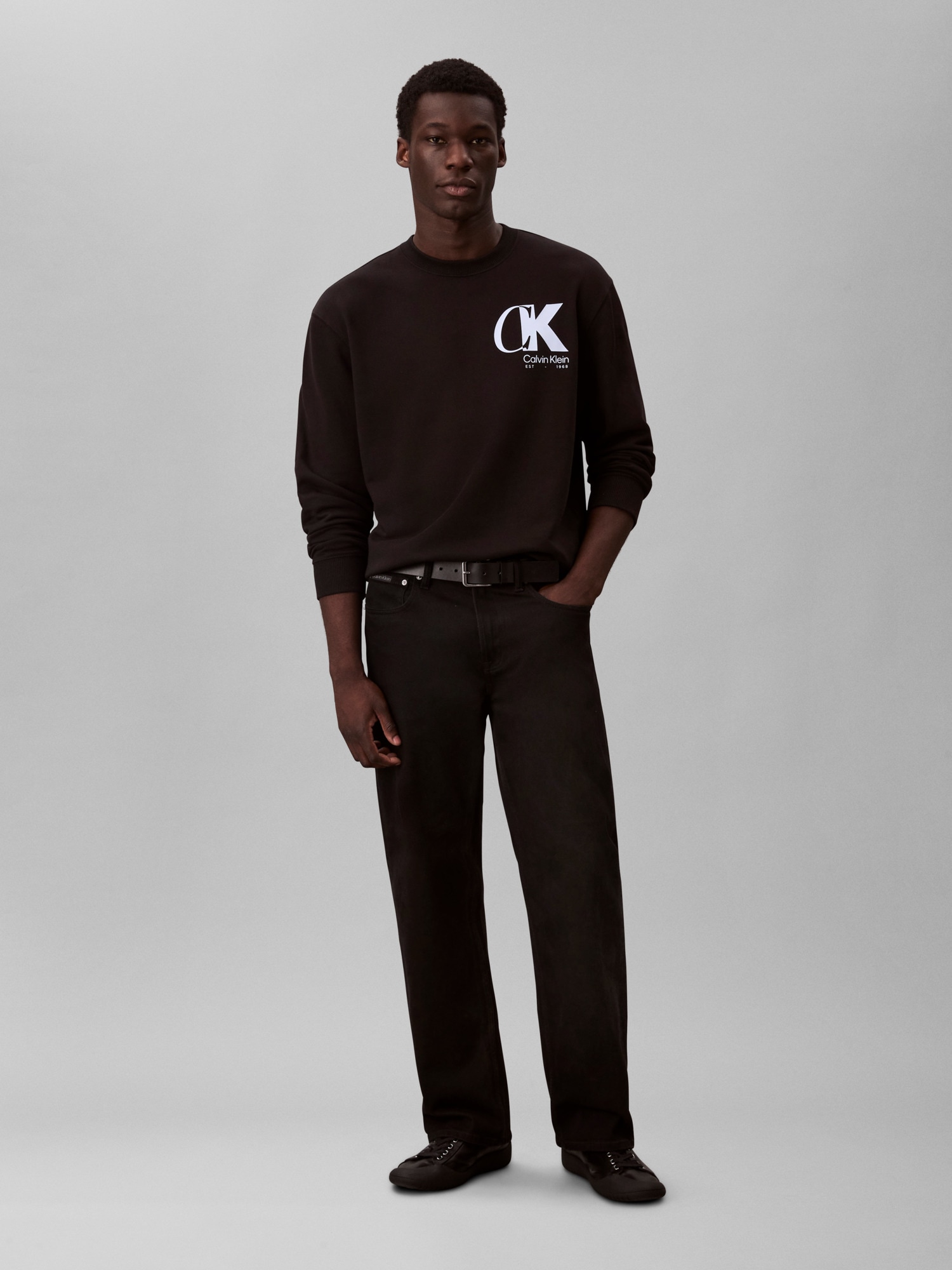 Calvin Klein Sweatshirt »LS EU 350TERRY CK OVERLAP GRAPHI«, Rundhalsausschnitt, regular fit