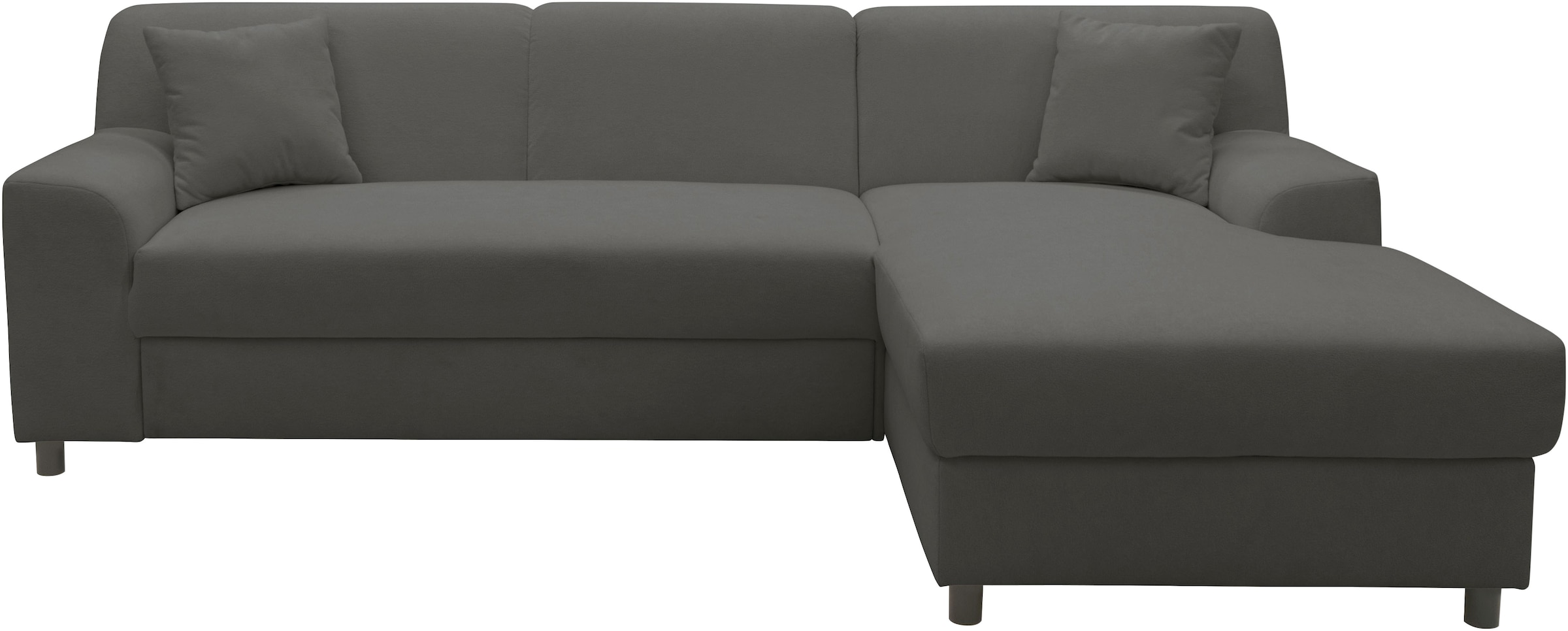 DOMO collection Ecksofa »Turah 2, L-Form, Cord oder Luxus-Microfaser, komfortabler Federkern«, B/T/H: 241/146/79 cm, incl. Zierkissen, wahlweise mit Bettfunktion