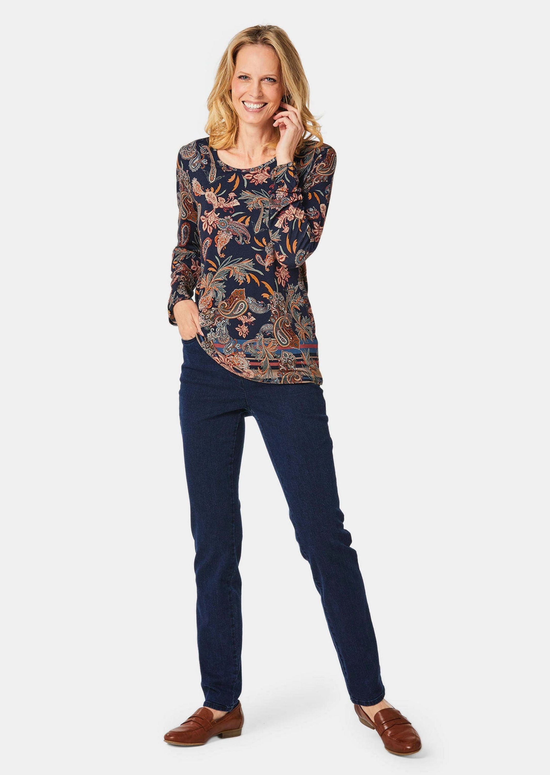 GOLDNER Print-Shirt »Druckshirt in kraftvollen Farben« Ohne