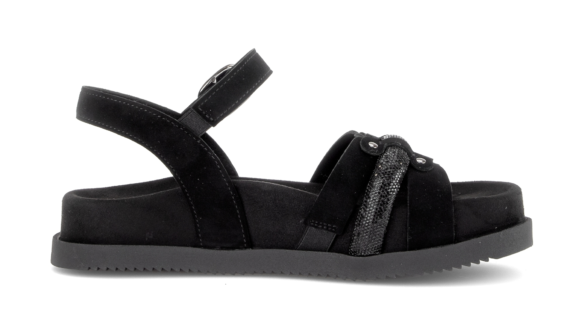 Gabor Sandalette  Riemchensandale, Sommerschuh mit glänzendem Schmuckriegel