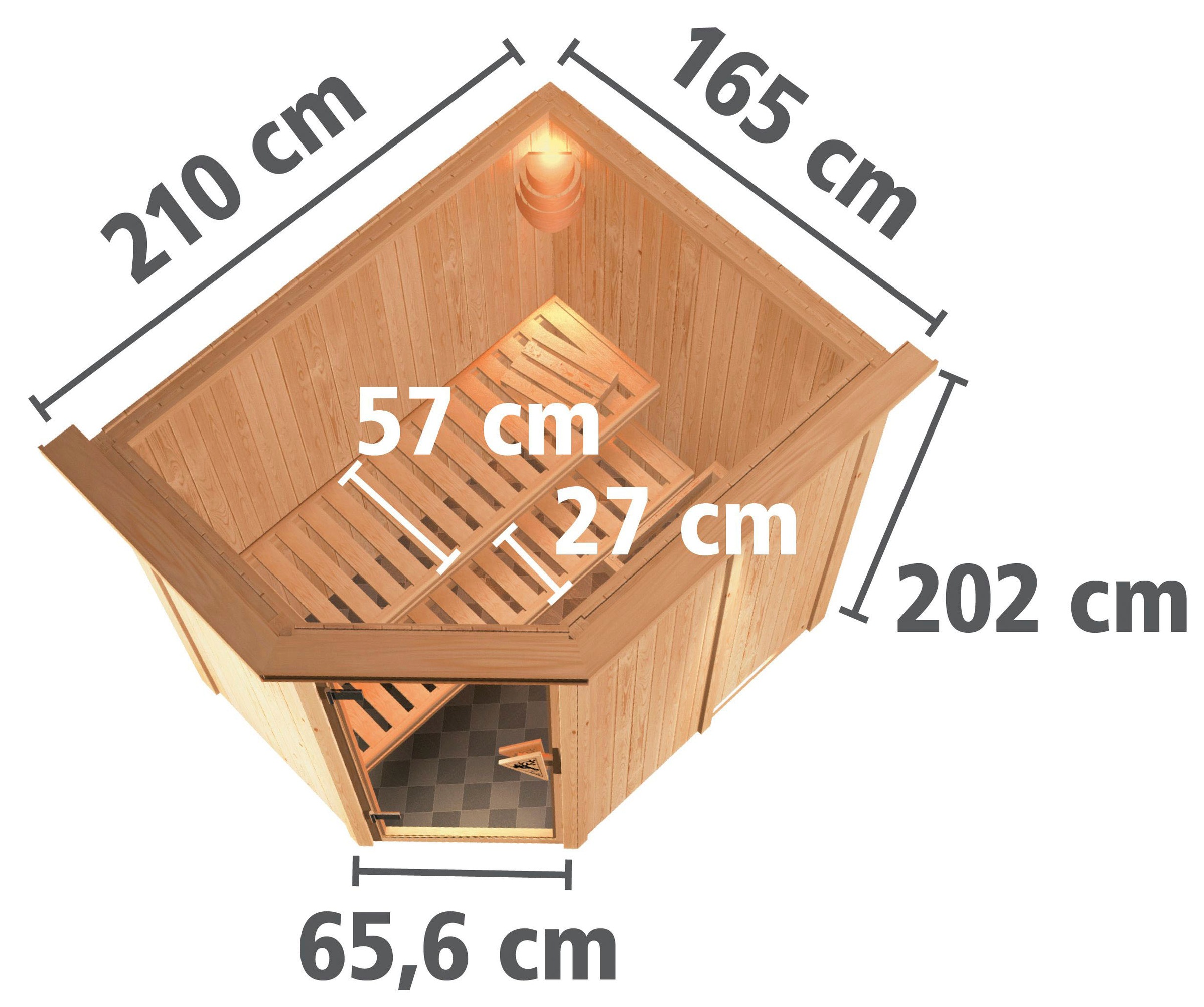 Karibu Sauna »Clara« Set,  Ofen 9 KW externe Strg easy