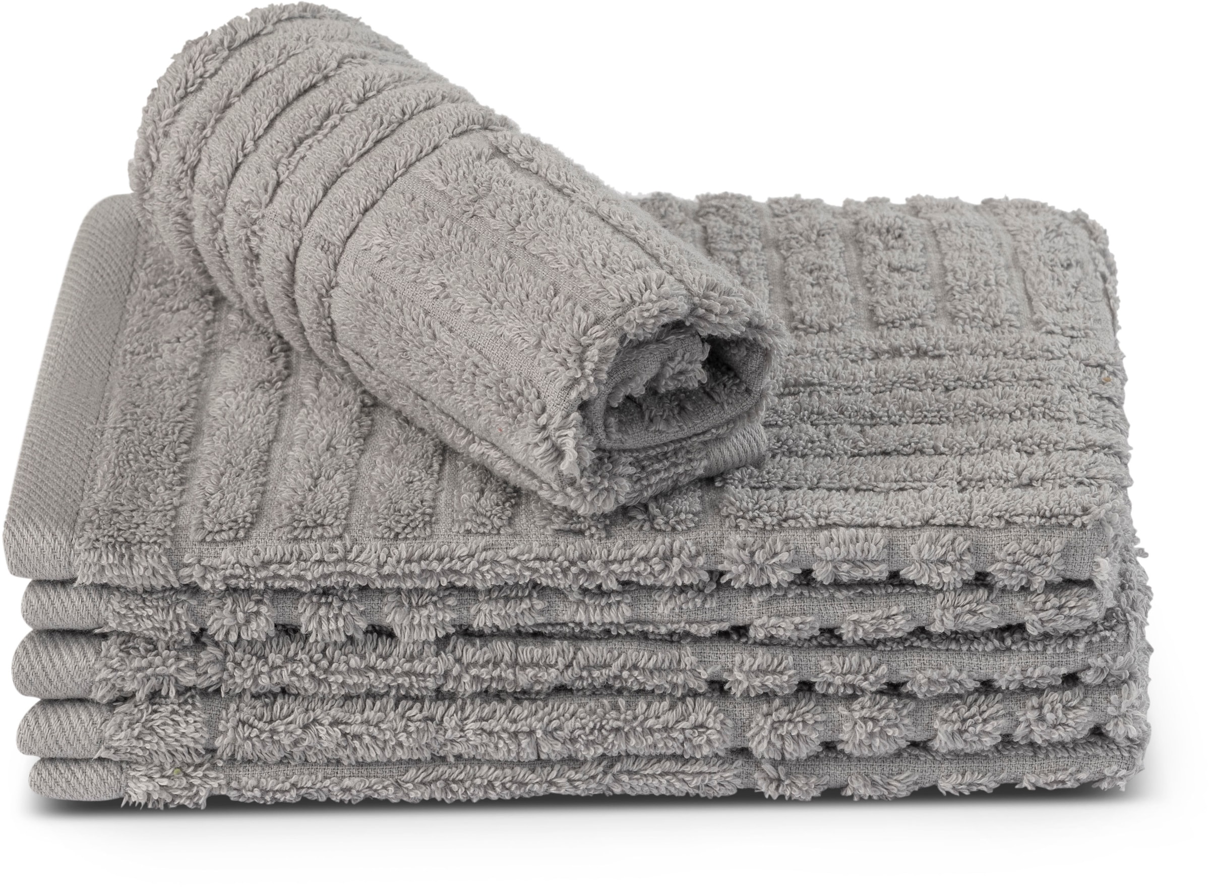 Ross Waschhandschuh »CARRE« 100% Baumwolle in grau, Größe B/L: 16 cm x 22 cm