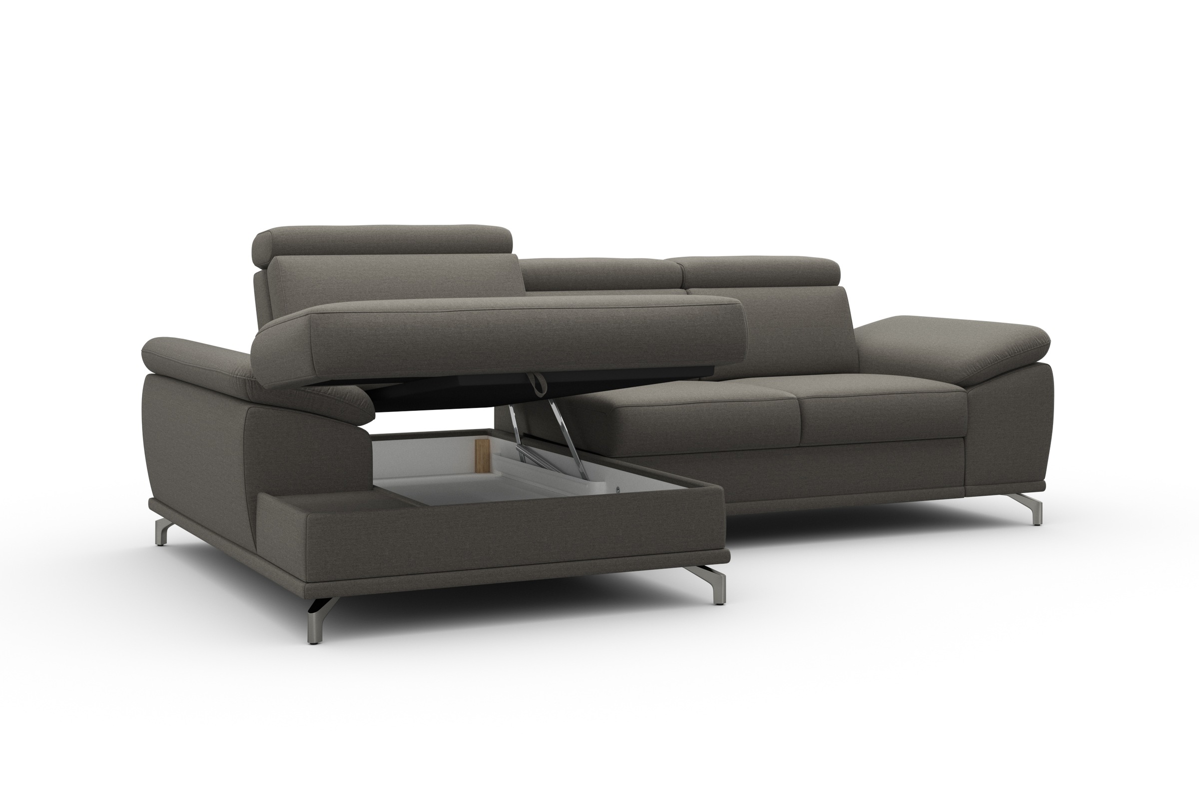 sit&more Ecksofa »Cabrio L-Form, B: 295 cm, mit Sitztiefen-, Arm- & Kopfteilverstellung« 2 Nierenkissen, Federkern, optional Bettfunktion und Stauraum