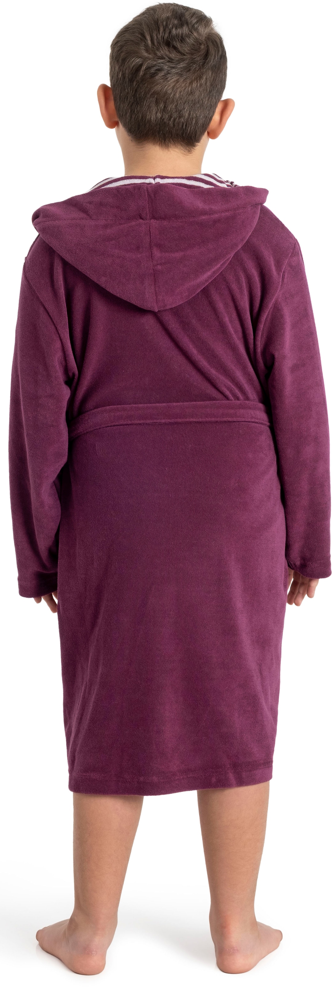 KangaROOS Kinderbademantel »Dalia, Ideal für Zuhause, Schwimmbad oder im Urlaub« 1 Stk. Uni-Farben mit Streifen