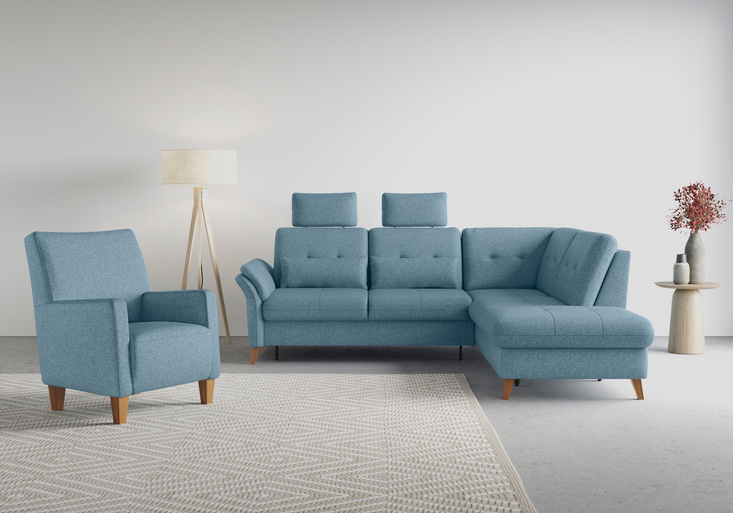 sit&more Ecksofa »Göteborg«, inkl. Sitztiefenverstellung, wahlweise mit Bettfunktion & Bettkasten