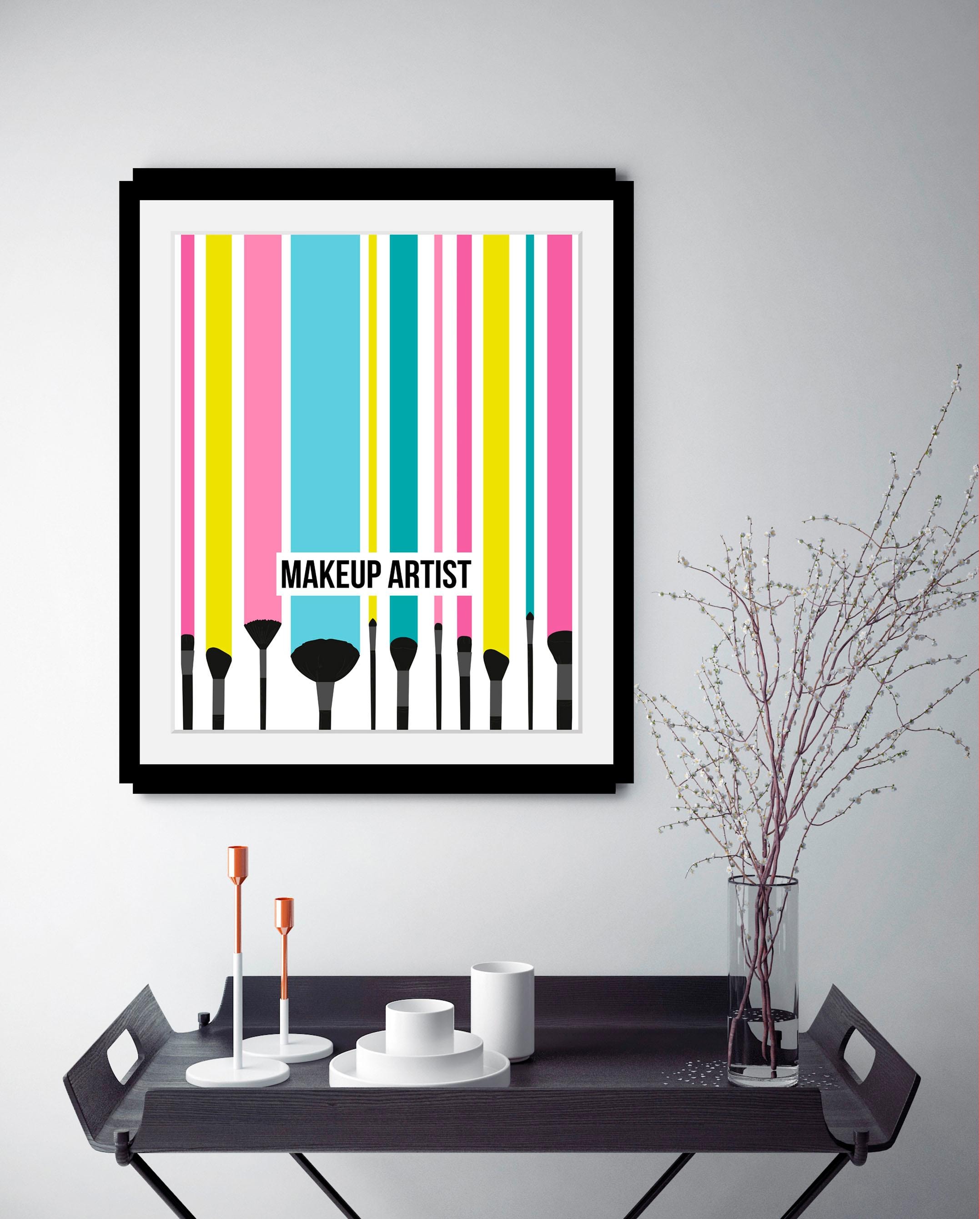 queence Bild »Makeup Artist« Fashion | Kunst | Schriftzug | Schriftzüge HD Premium Poster-Druck inkl. Holzrahmen